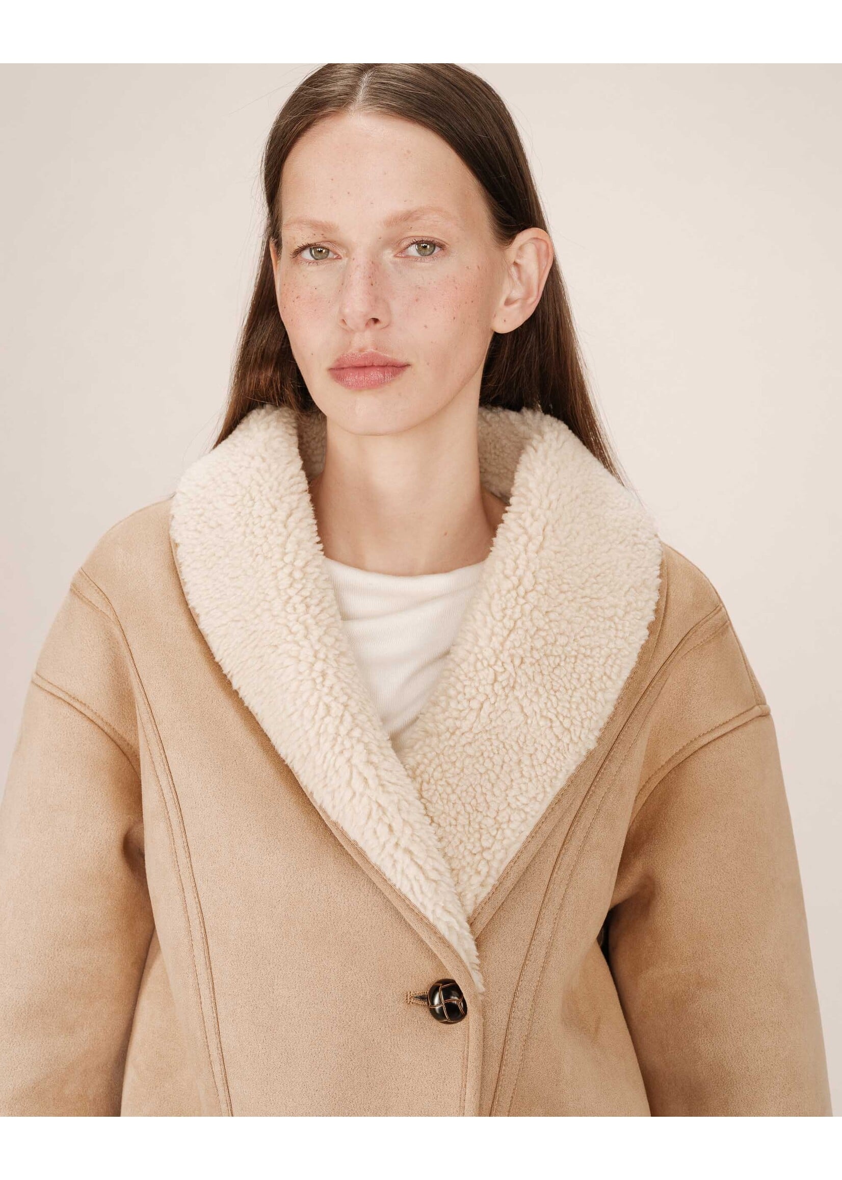 Grace and Mila Grace & Mila Manteau Swan - Beige Rosé