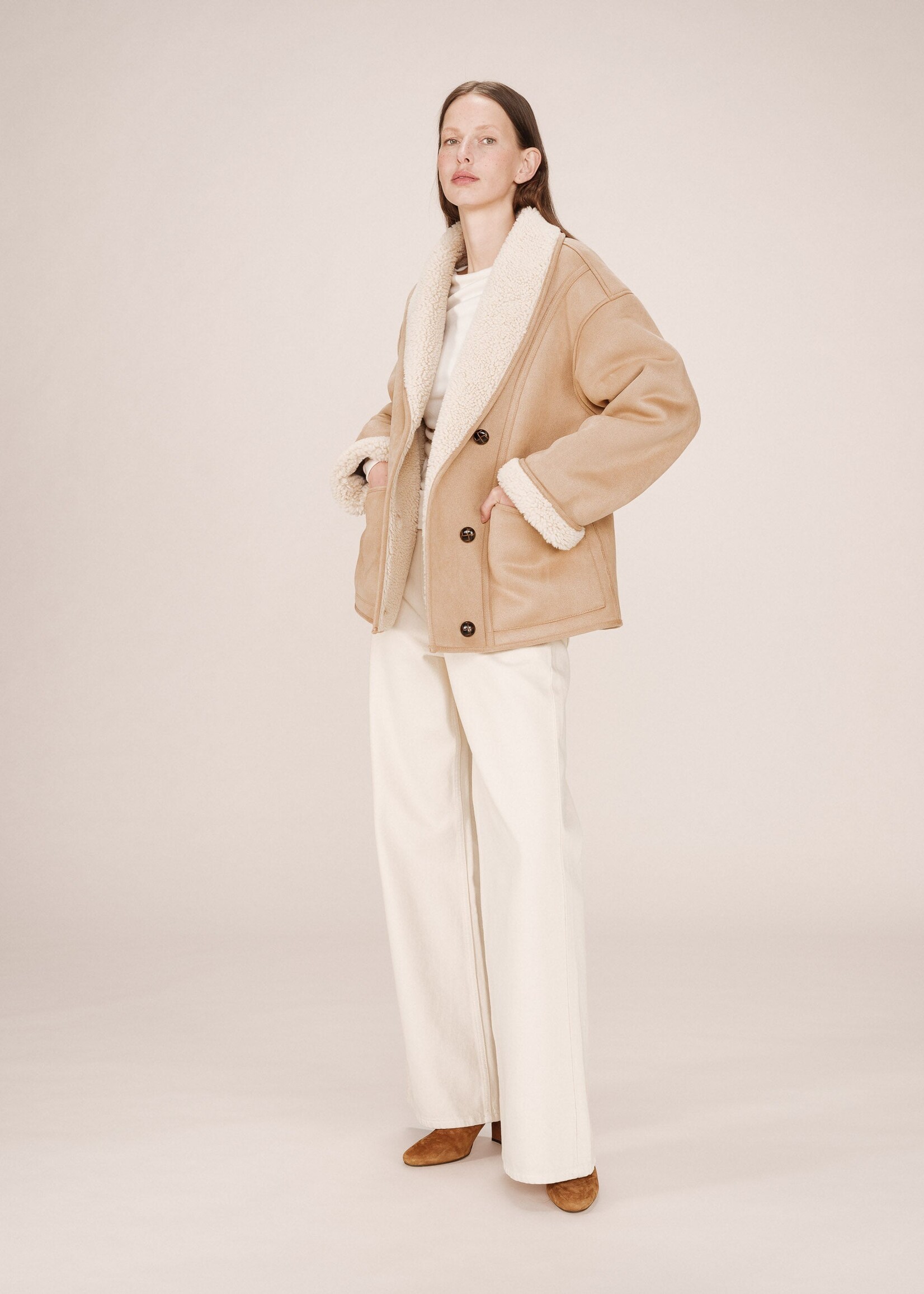 Grace and Mila Grace & Mila Manteau Swan - Beige Rosé