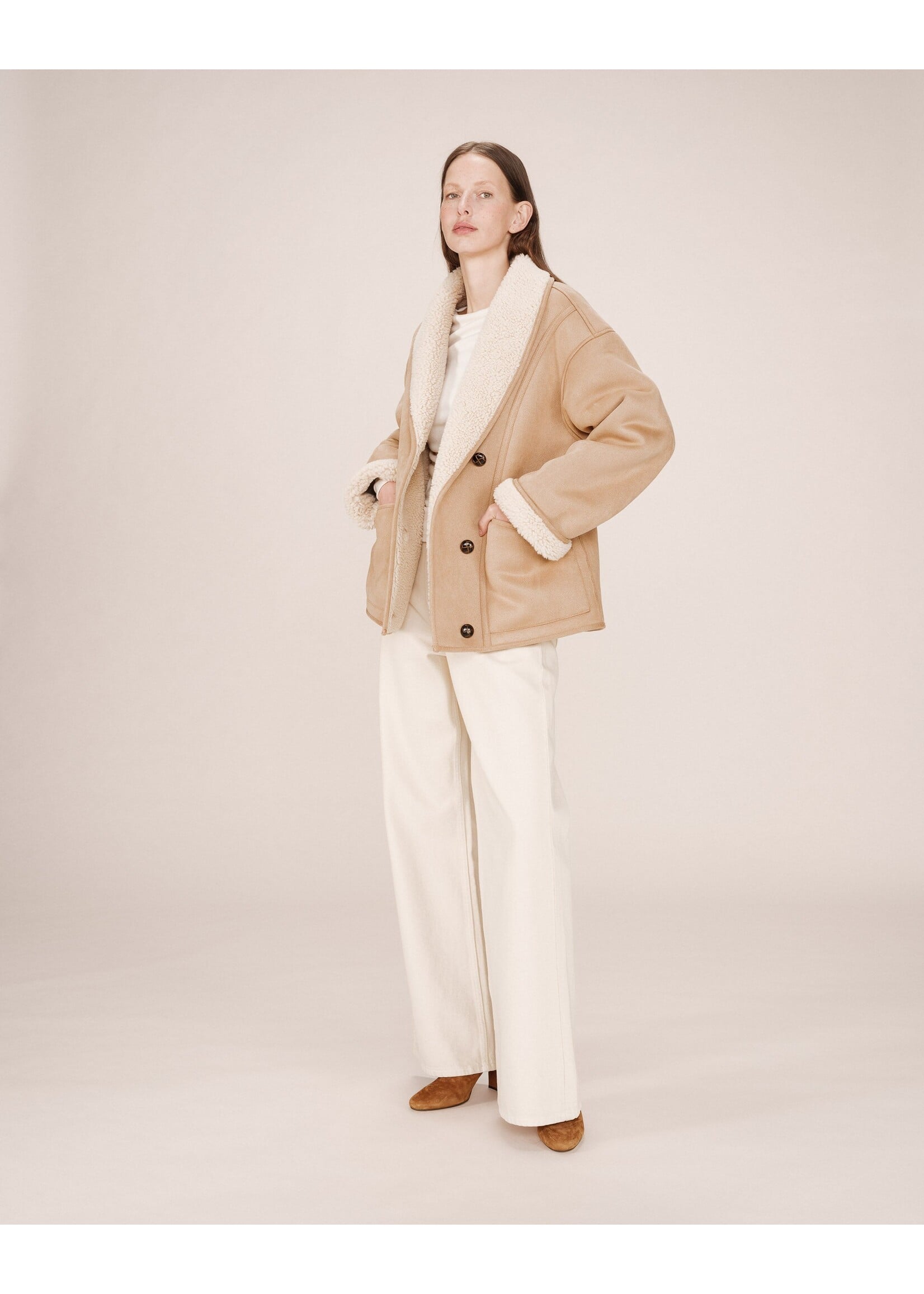 Grace and Mila Grace & Mila Manteau Swan - Beige Rosé