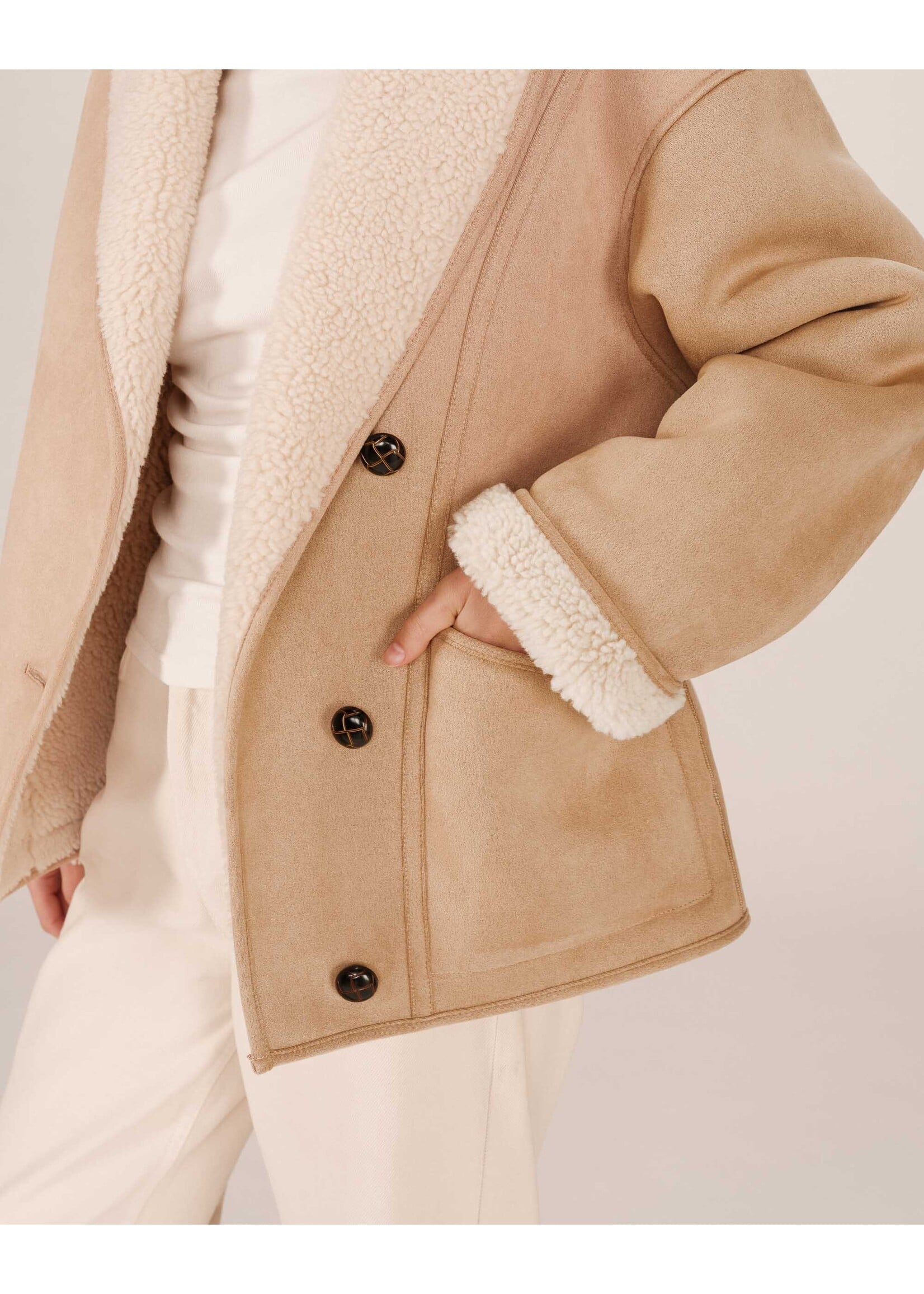 Grace and Mila Grace & Mila Manteau Swan - Beige Rosé
