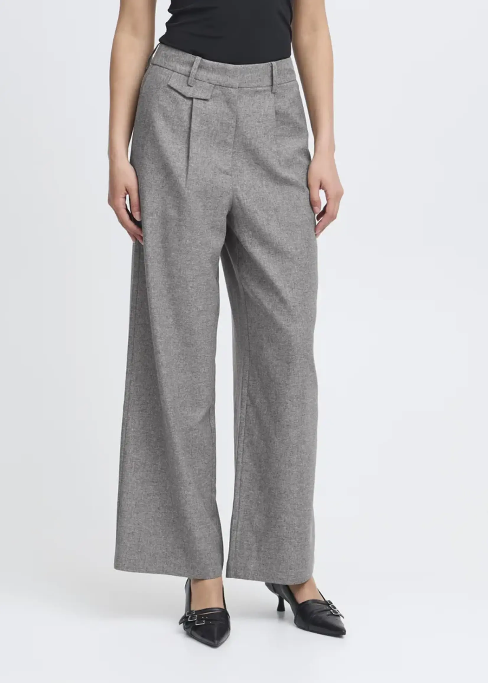 ICHI ICHI Pantalon IHNola - Salt & Peber