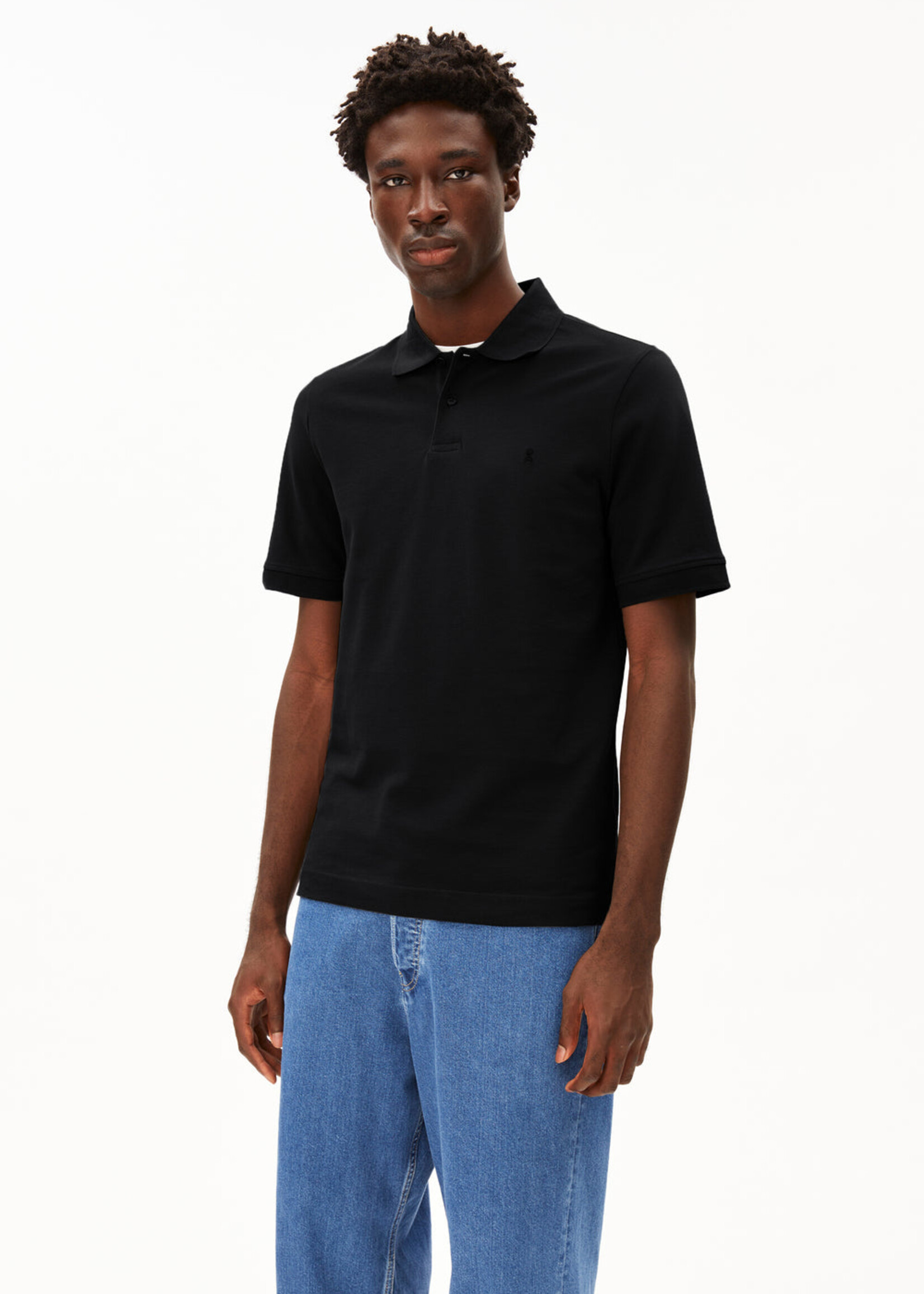 Armedangels Armedangels Polo T-Shirt Maario - Noir