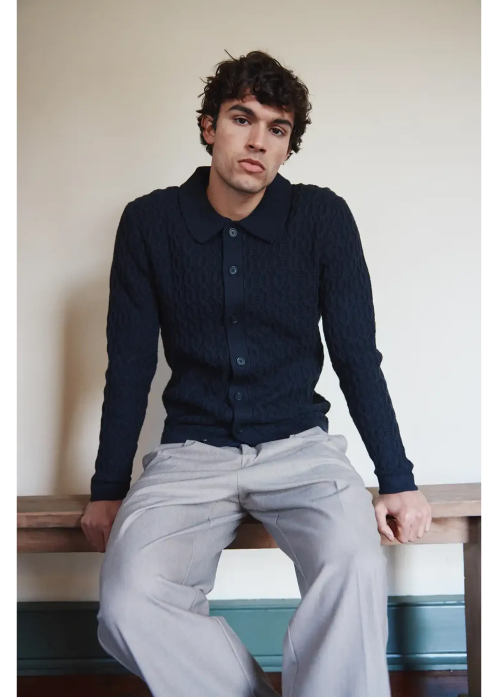 Casual Friday Casual Friday CFToke Cable Cardigan - Dark Navy