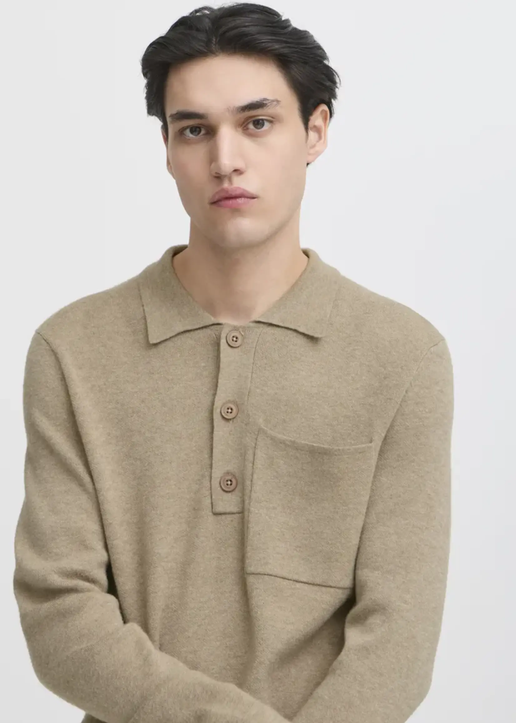 Casual Friday Casual Friday CFIngmar Knitted Polo Pullover - Roasted Cashew