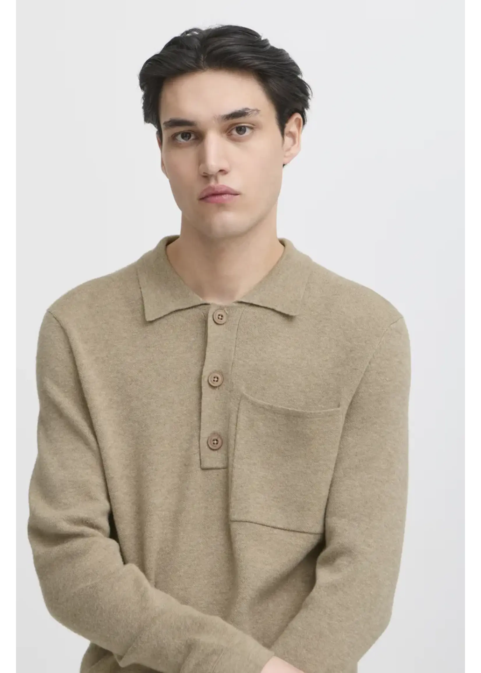 Casual Friday Casual Friday Pull Polo Tricoté CFIngmar - Roasted Cashew