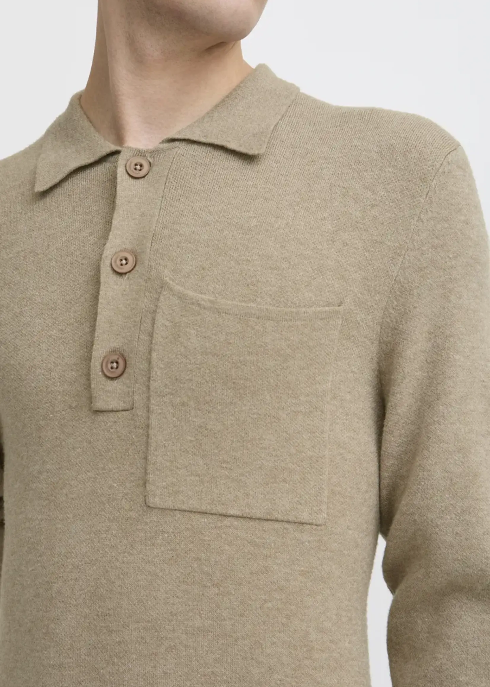 Casual Friday Casual Friday CFIngmar Knitted Polo Pullover - Roasted Cashew
