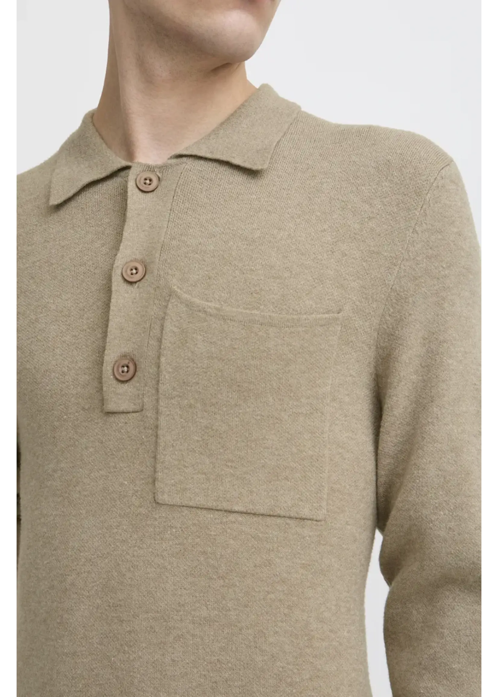 Casual Friday Casual Friday Pull Polo Tricoté CFIngmar - Roasted Cashew