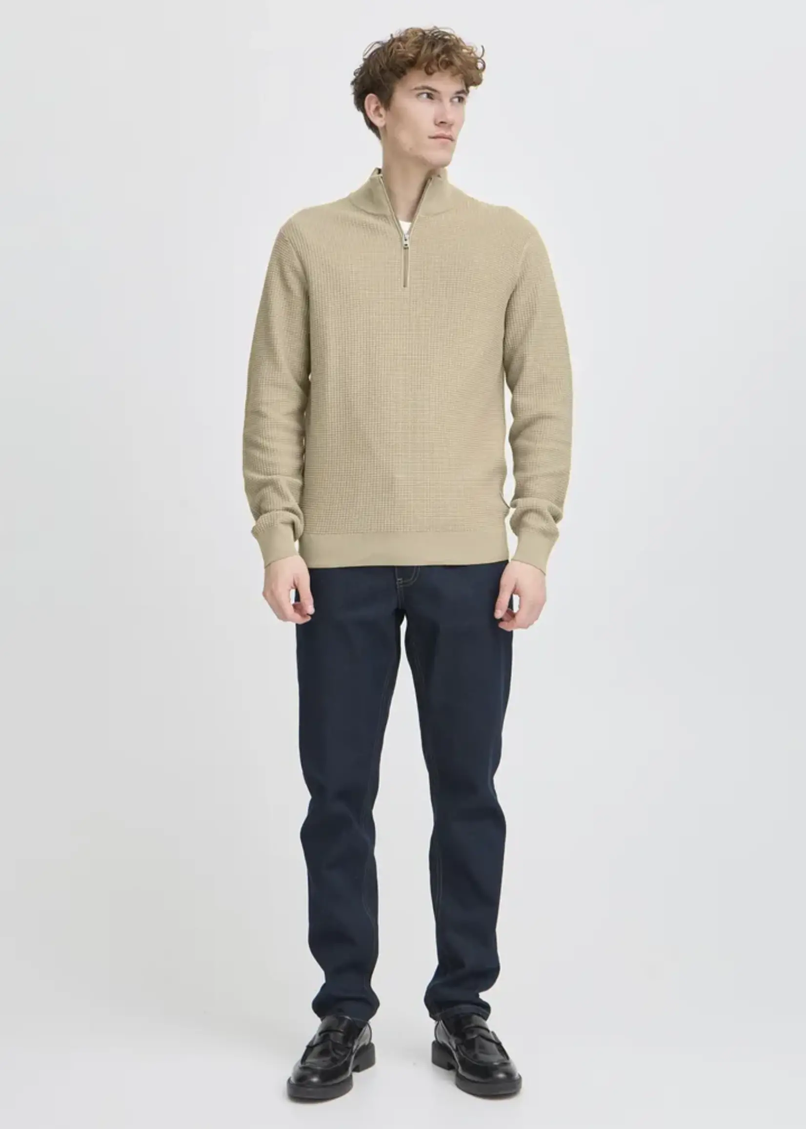 Casual Friday Casual Friday CFVisti Structured Halfzip Knit - Roasted Cashew