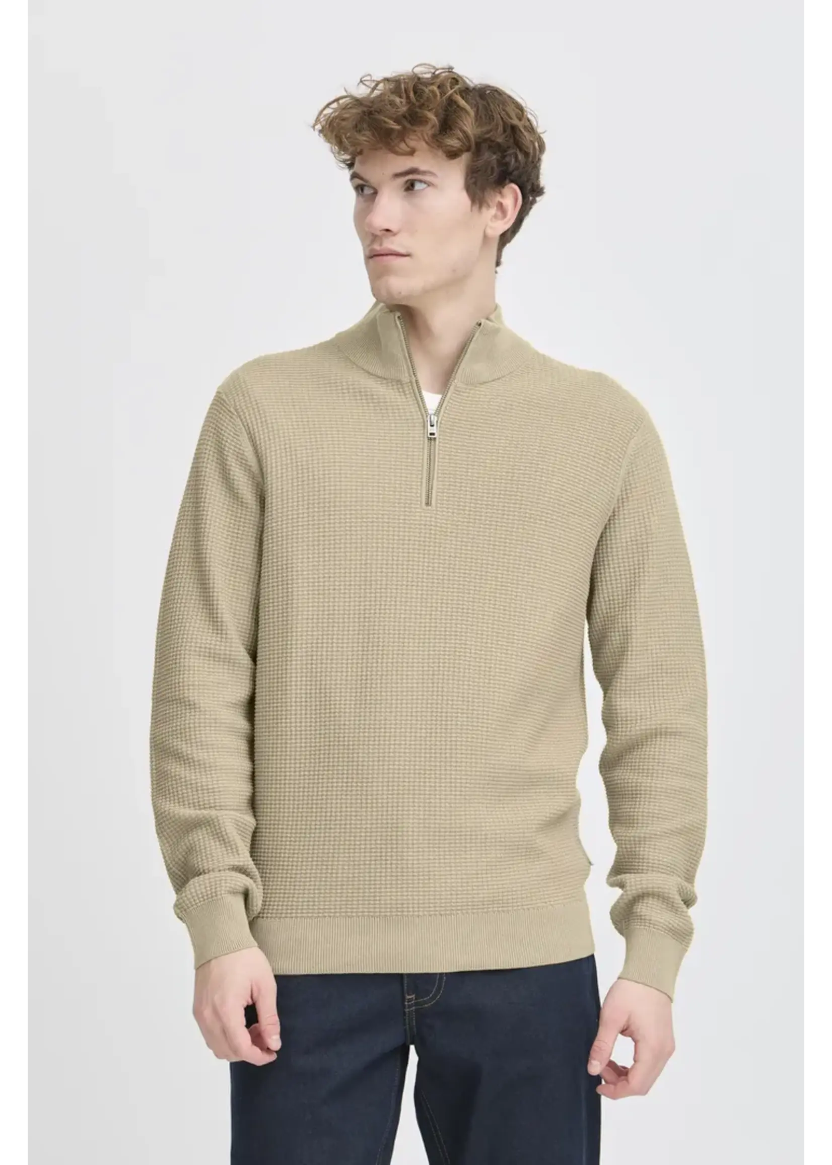 Casual Friday Casual Friday Tricot Structuré Demi-Zip CFVisti - Roasted Cashew