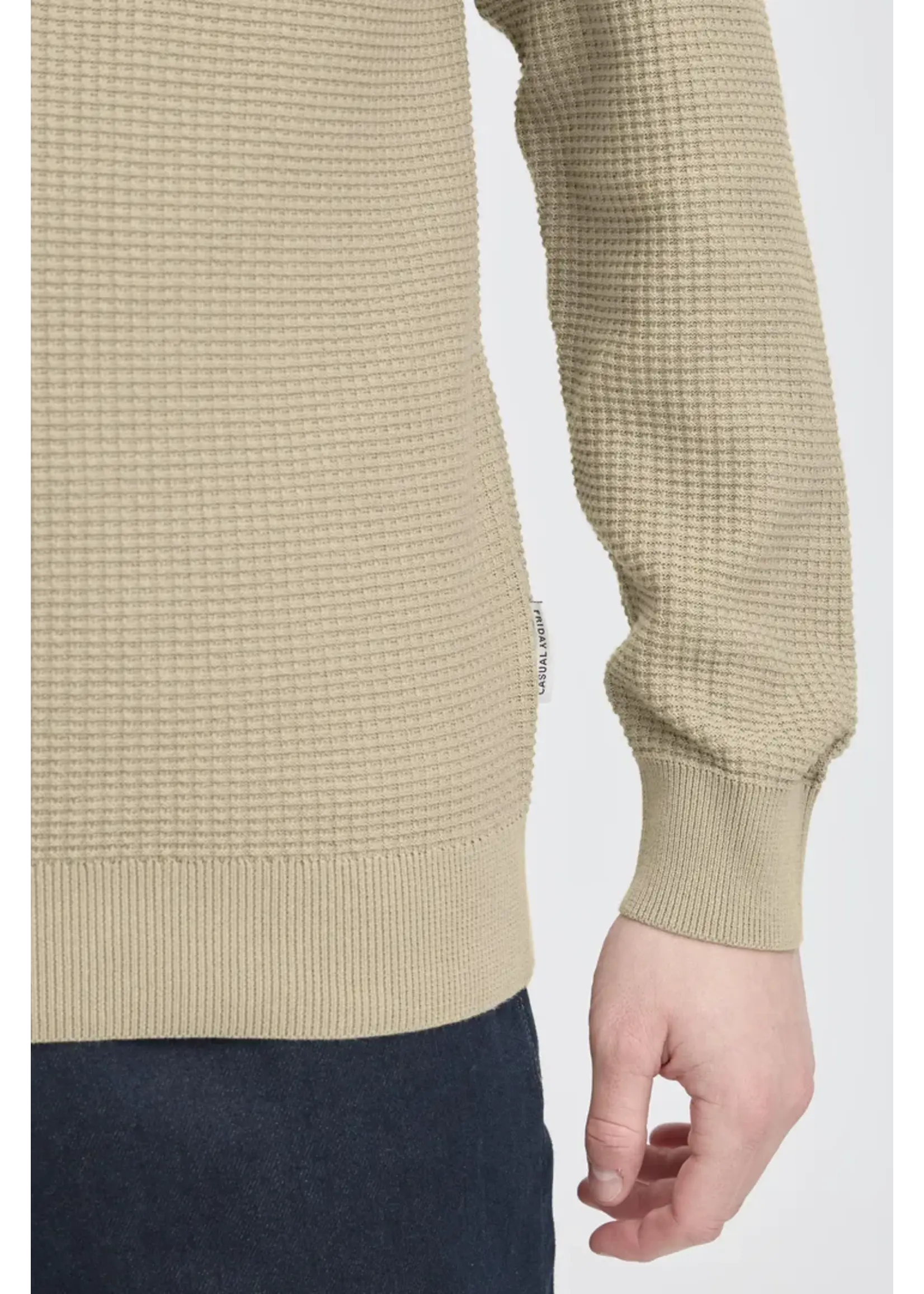 Casual Friday Casual Friday Tricot Structuré Demi-Zip CFVisti - Roasted Cashew