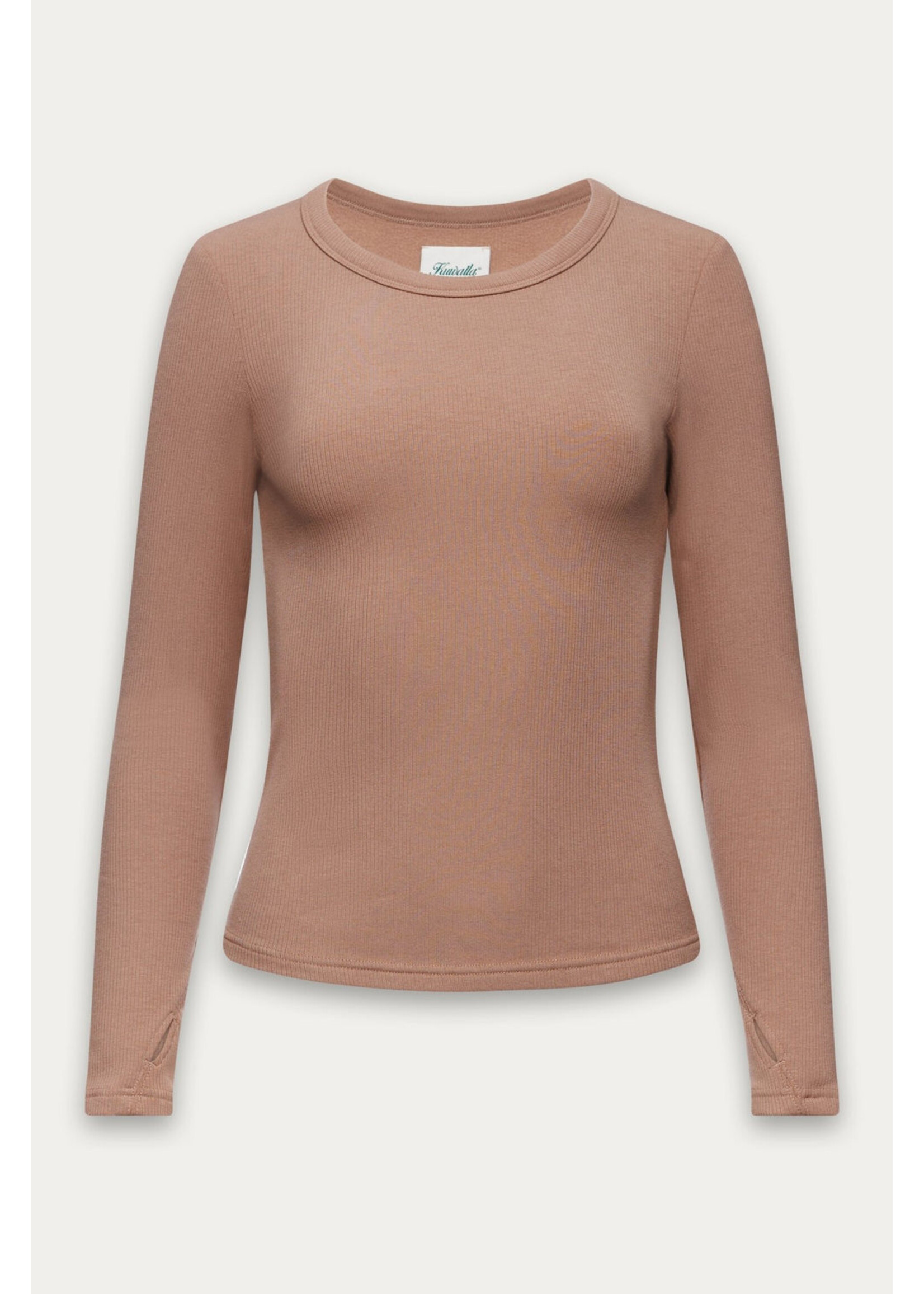 Kuwalla Kuwalla Manches Longues Côtelées En Peluche - Mocha Mousse
