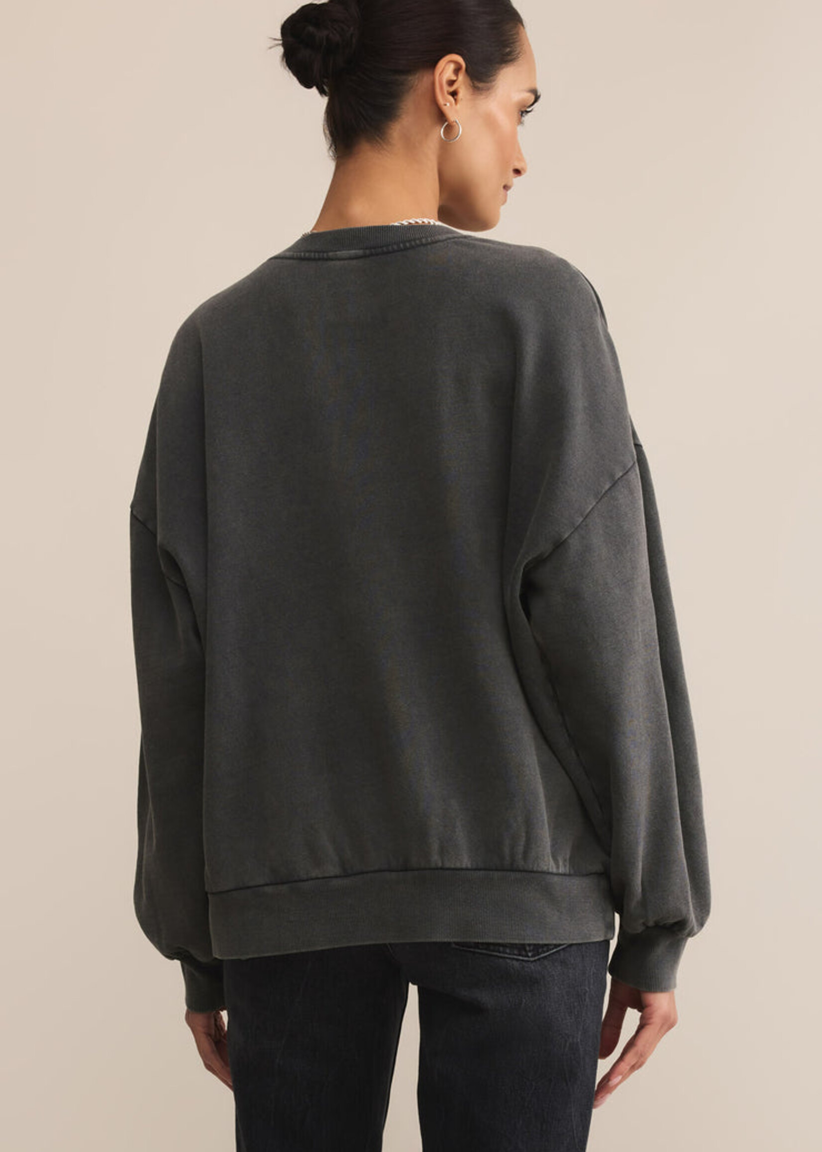 Z-Supply Z-Supply Varsity Sunday Sweatshirt - Black Sand