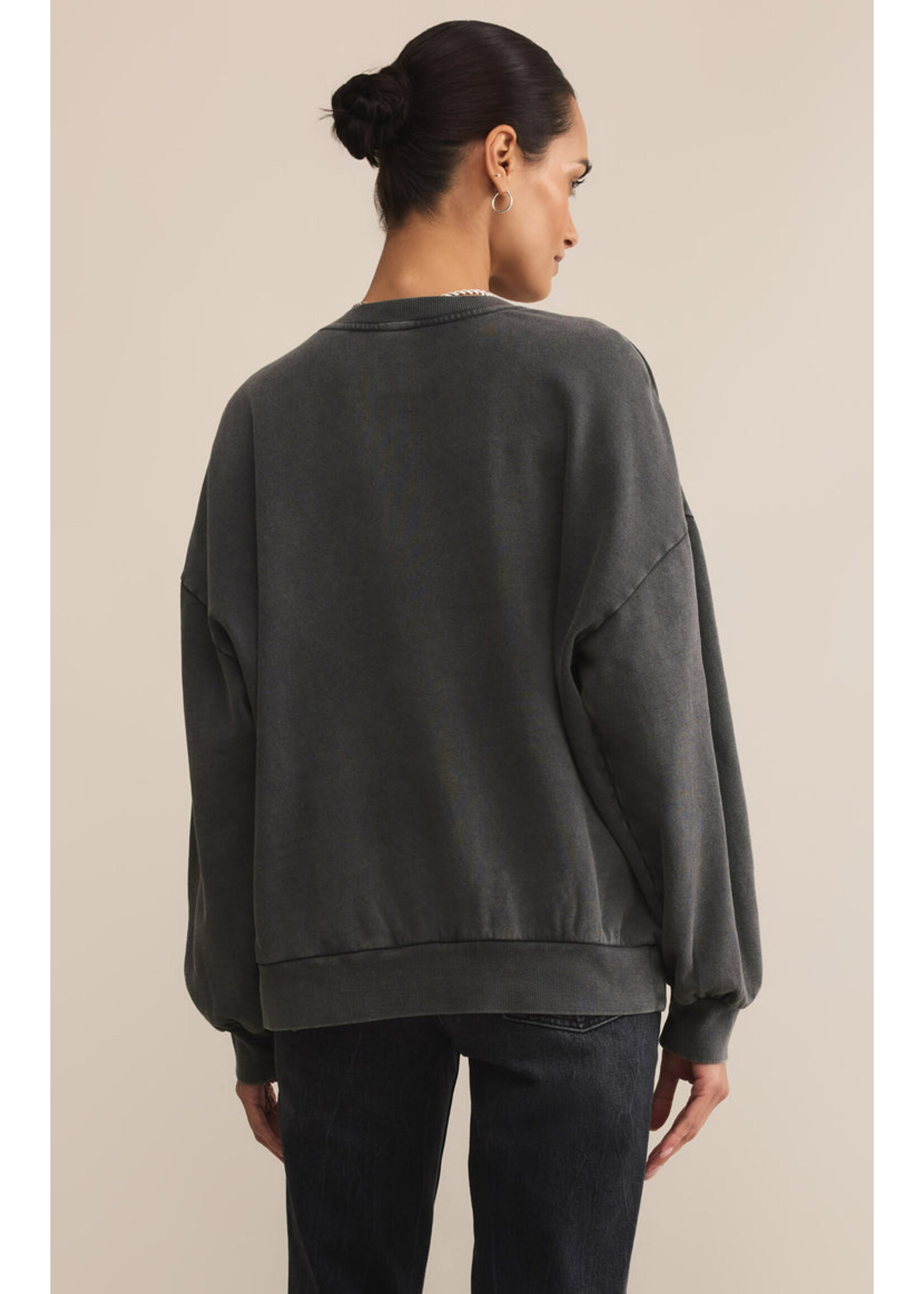 Z-Supply Z-Supply Varsity Sunday Sweatshirt - Black Sand