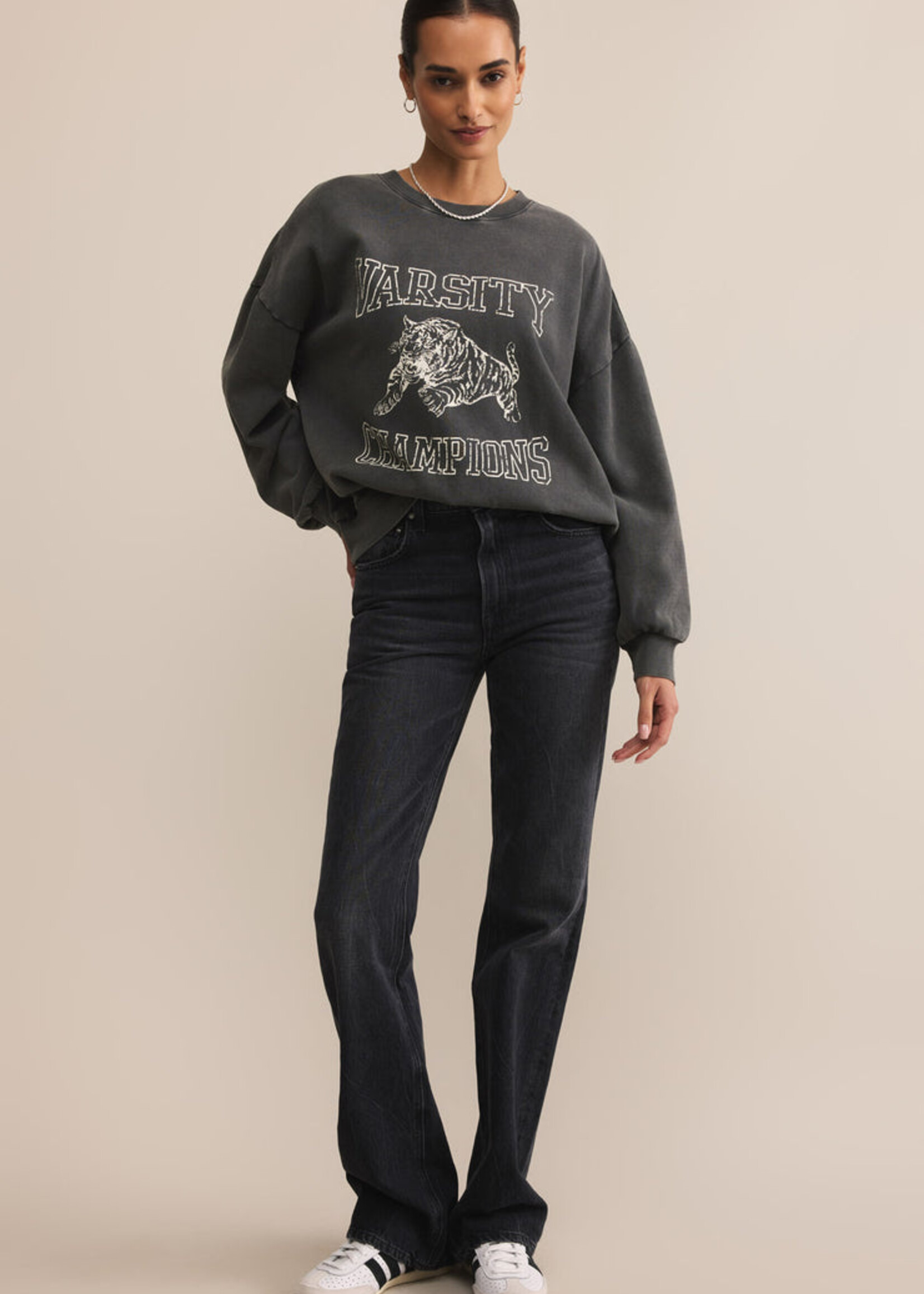 Z-Supply Z-Supply Sweat-Shirt Varsity Sunday - Black Sand