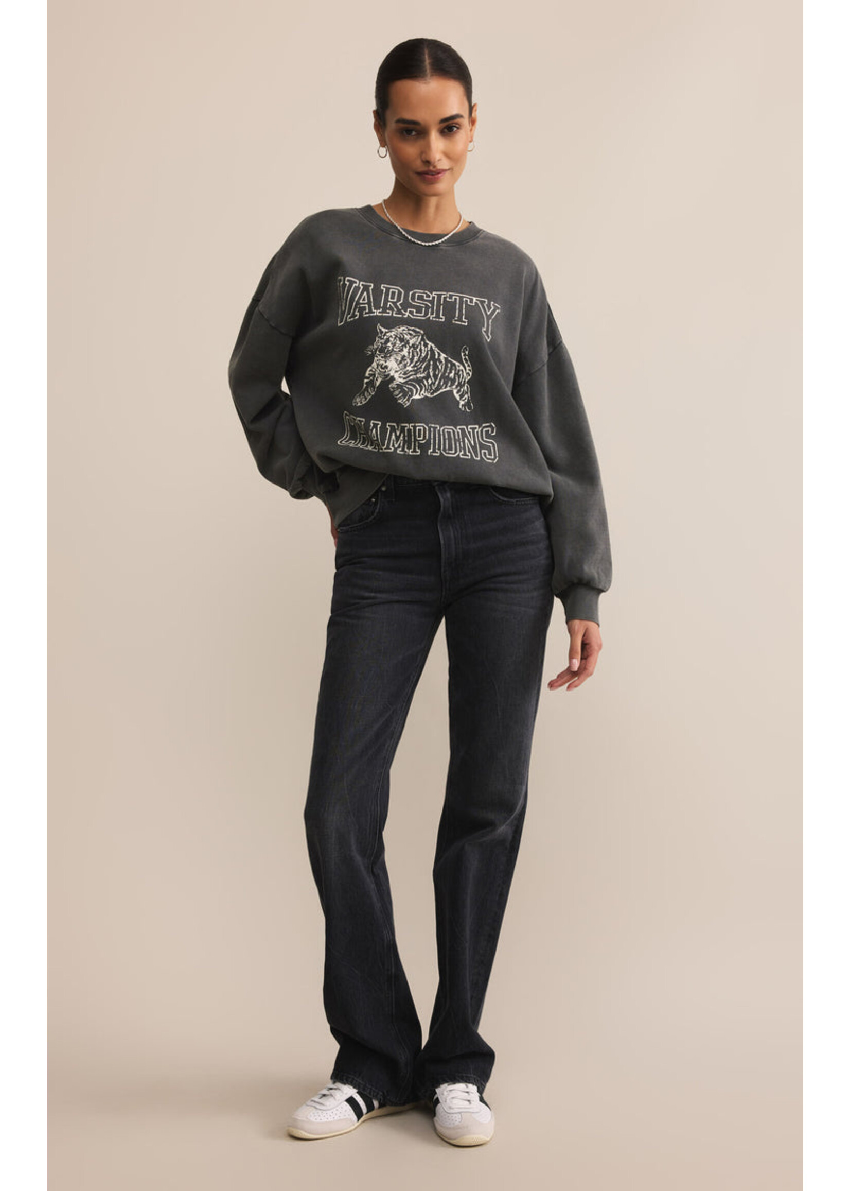 Z-Supply Z-Supply Sweat-Shirt Varsity Sunday - Black Sand