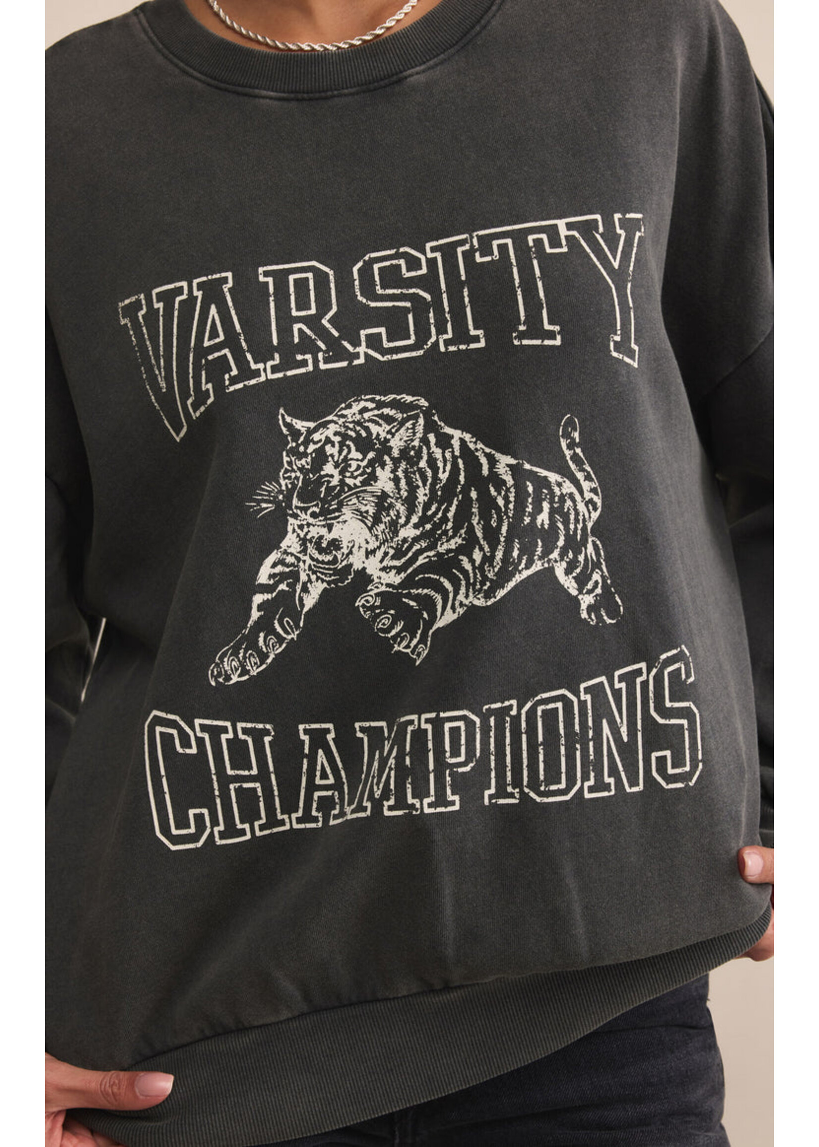 Z-Supply Z-Supply Sweat-Shirt Varsity Sunday - Black Sand