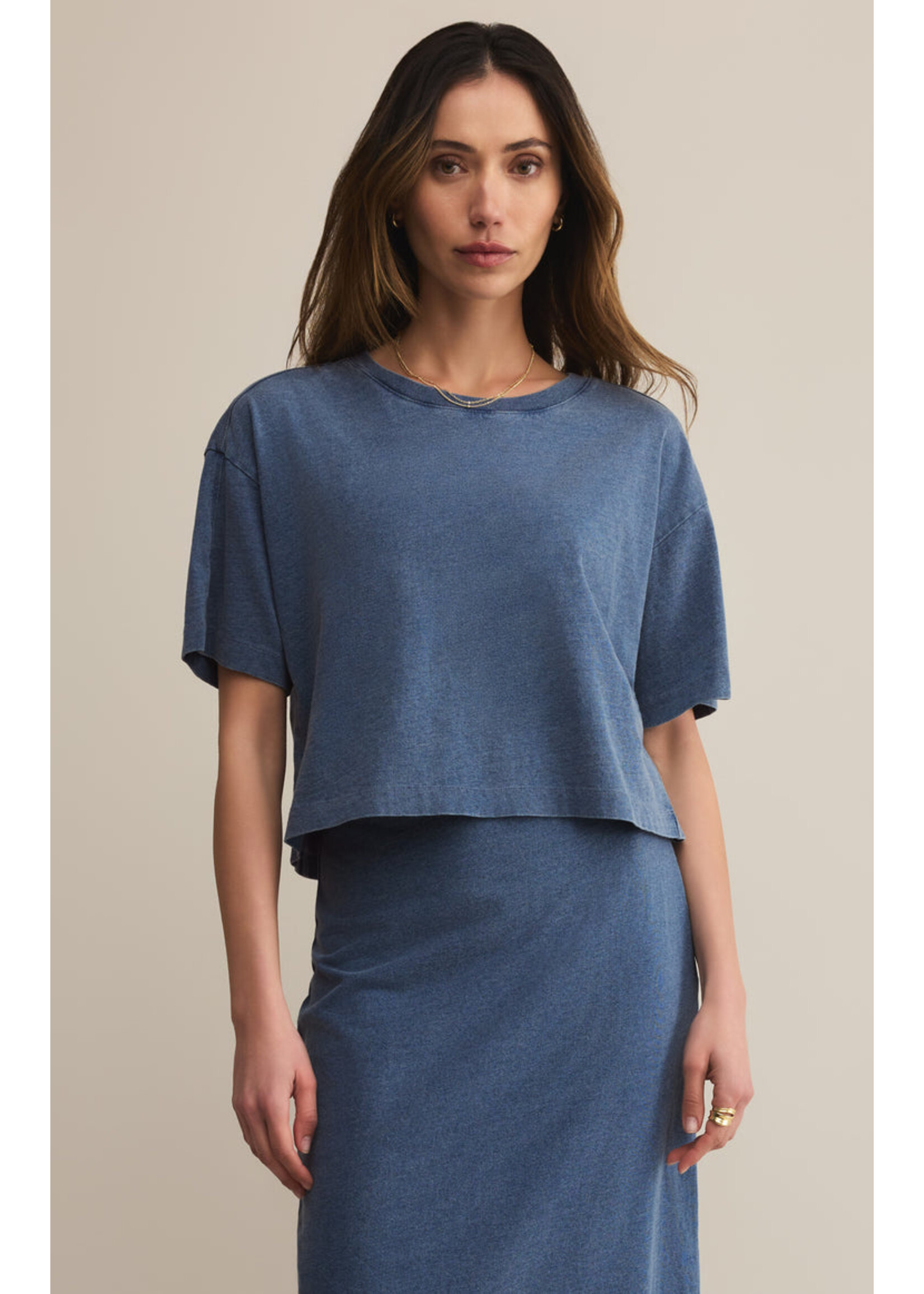 Z-Supply Z-Supply T-Shirt En Jersey Denim On The Go - Vintage Indigo