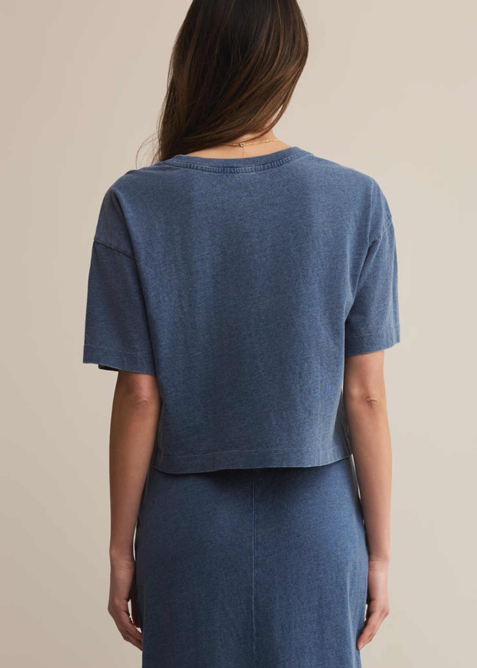 Z-Supply Z-Supply On The Go Jersey Denim Tee - Vintage Indigo