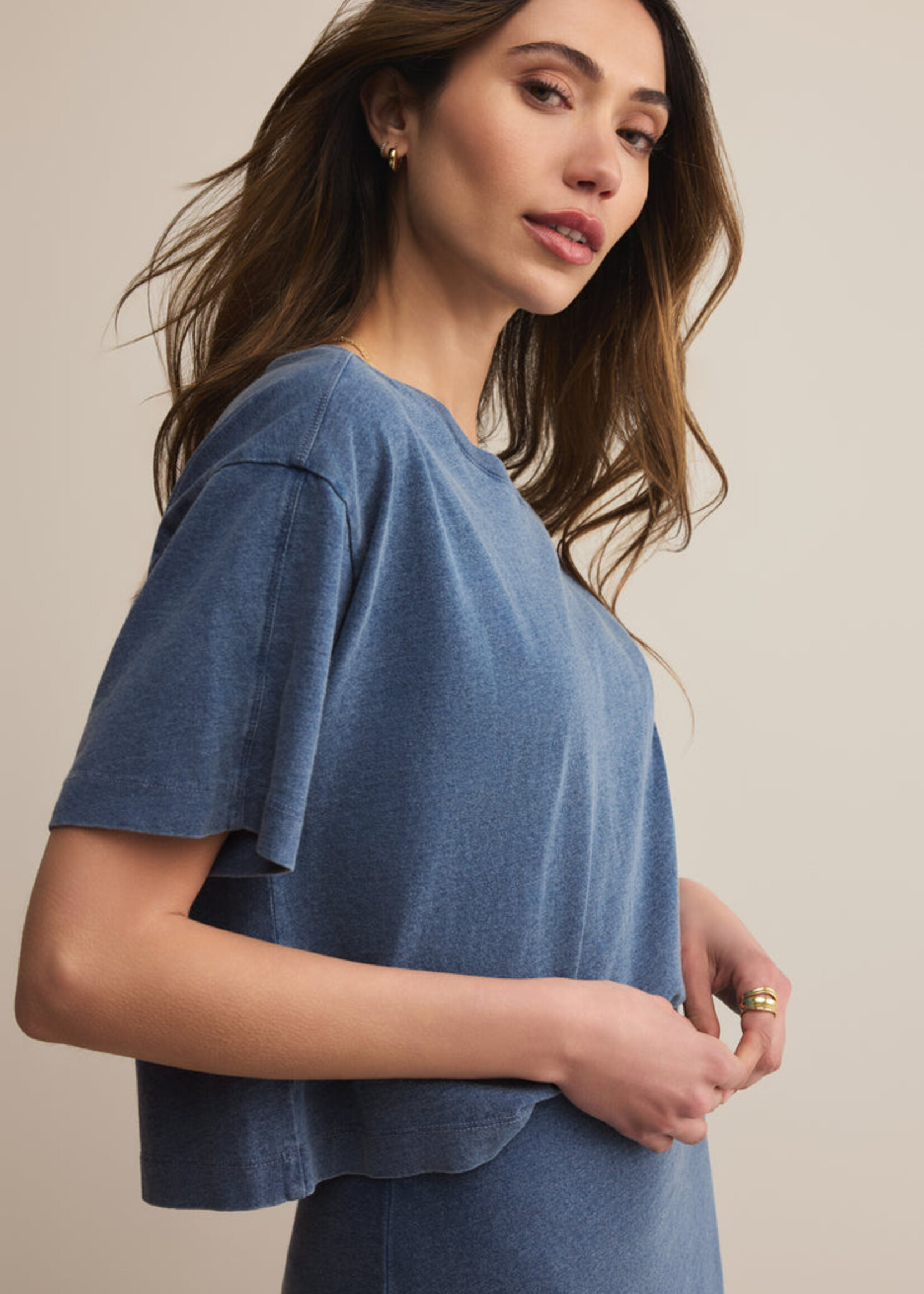 Z-Supply Z-Supply T-Shirt En Jersey Denim On The Go - Vintage Indigo