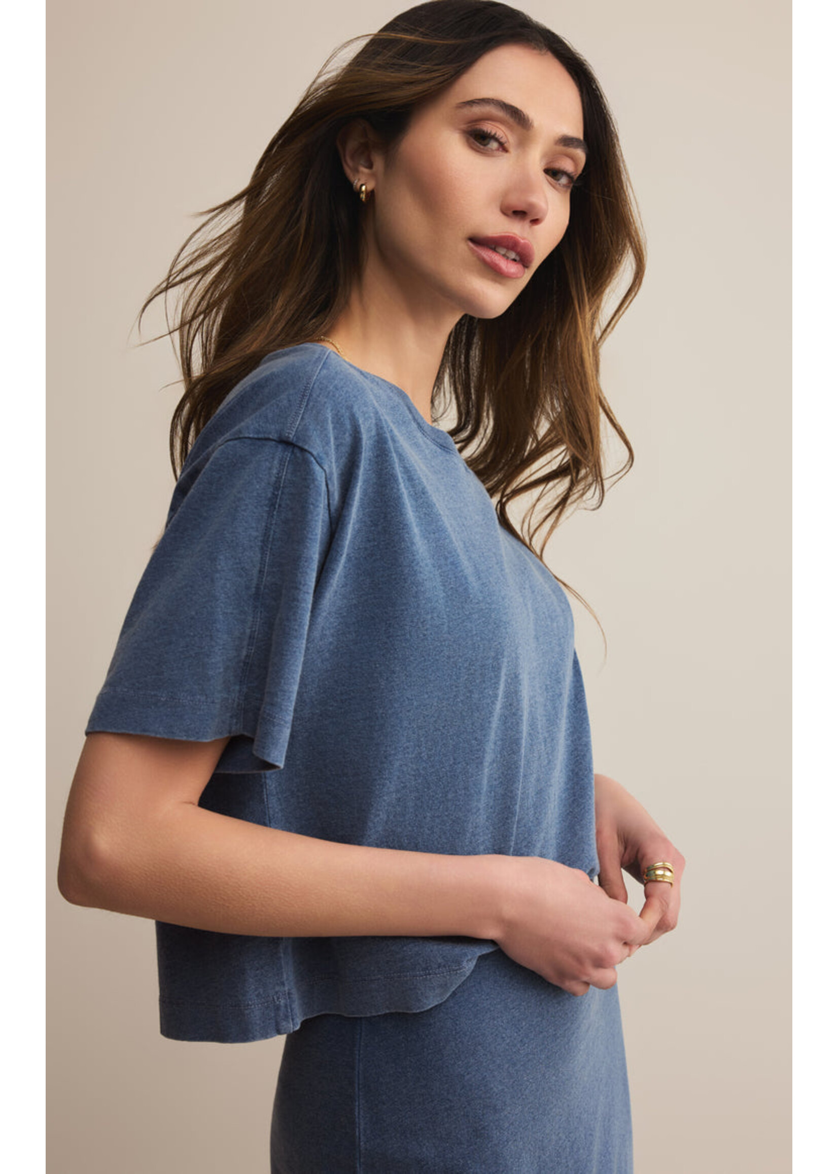 Z-Supply Z-Supply T-Shirt En Jersey Denim On The Go - Vintage Indigo