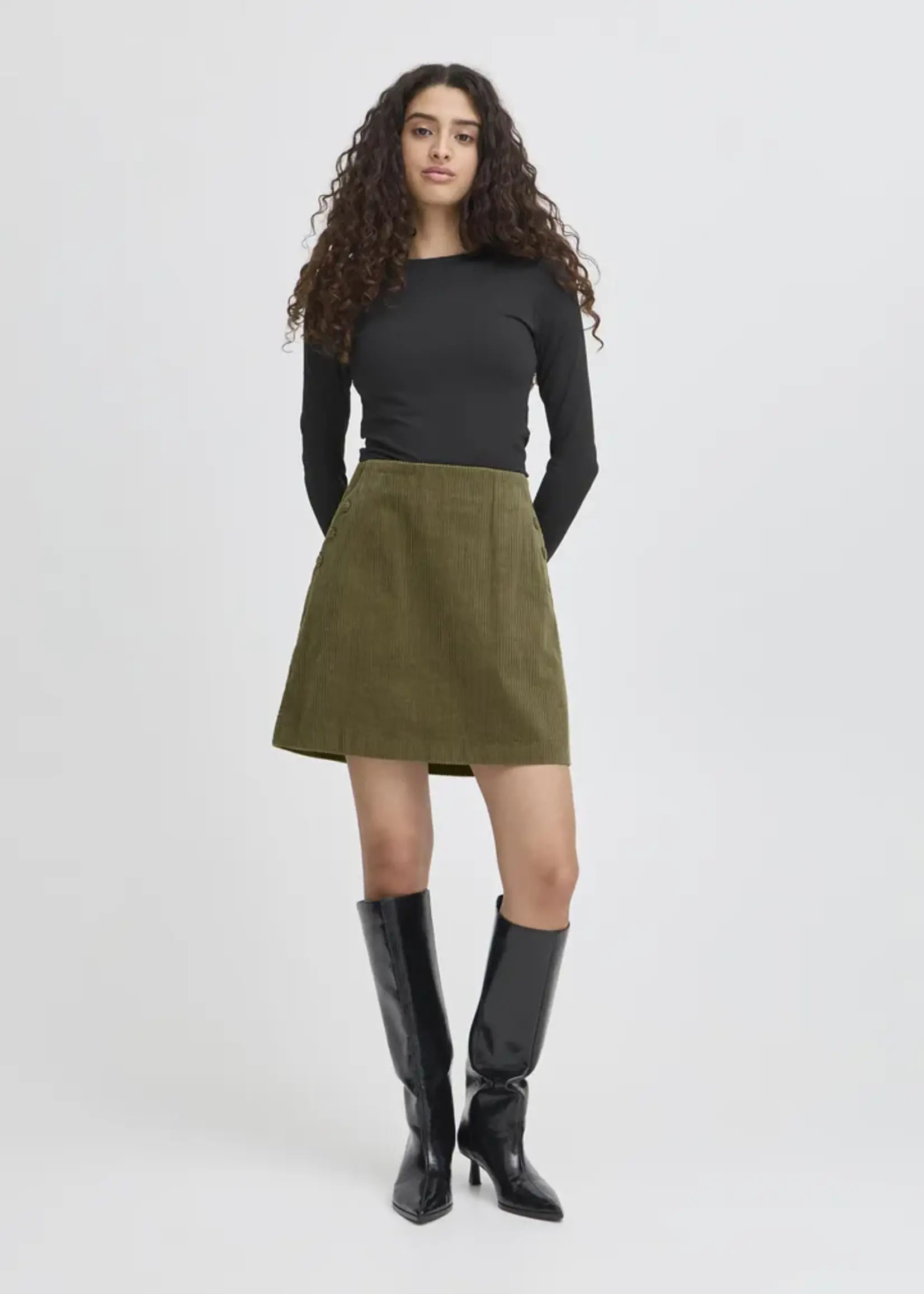 ICHI ICHI IHFocaro Skirt - Dusky Green