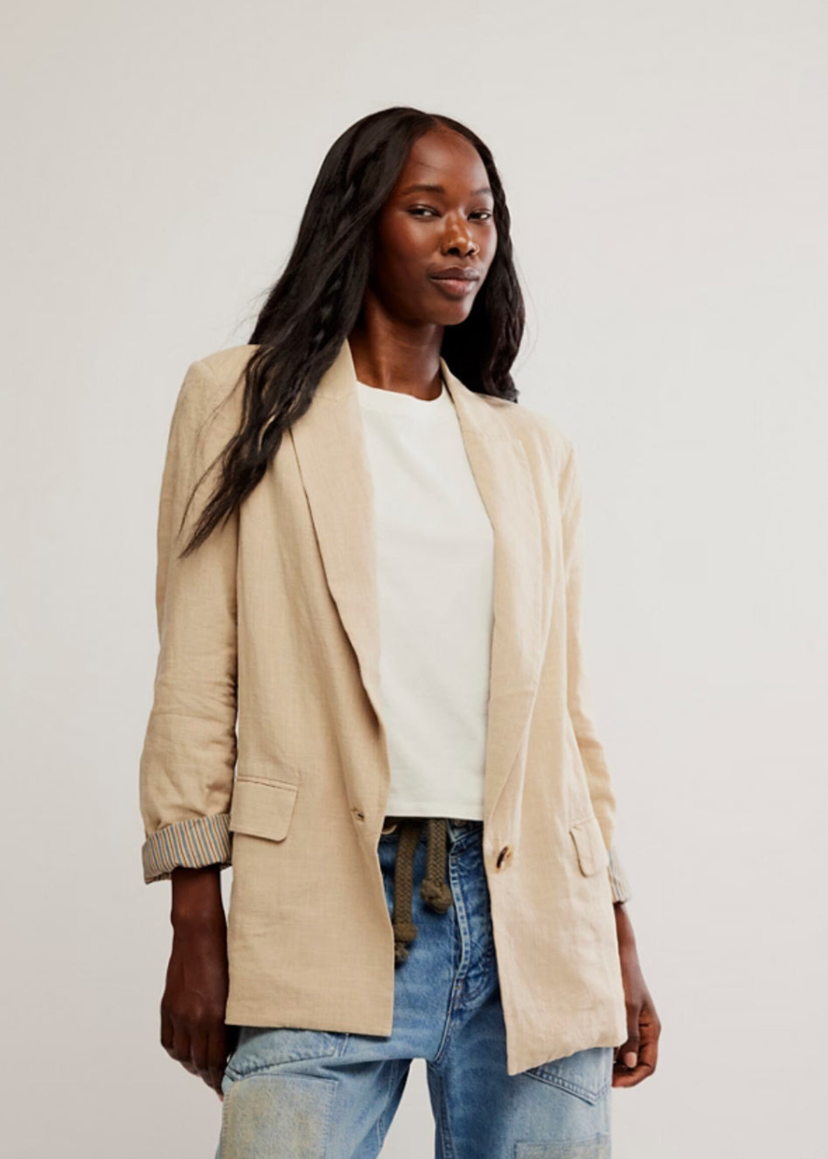 Free People Free People Prep School Blazer - Birch