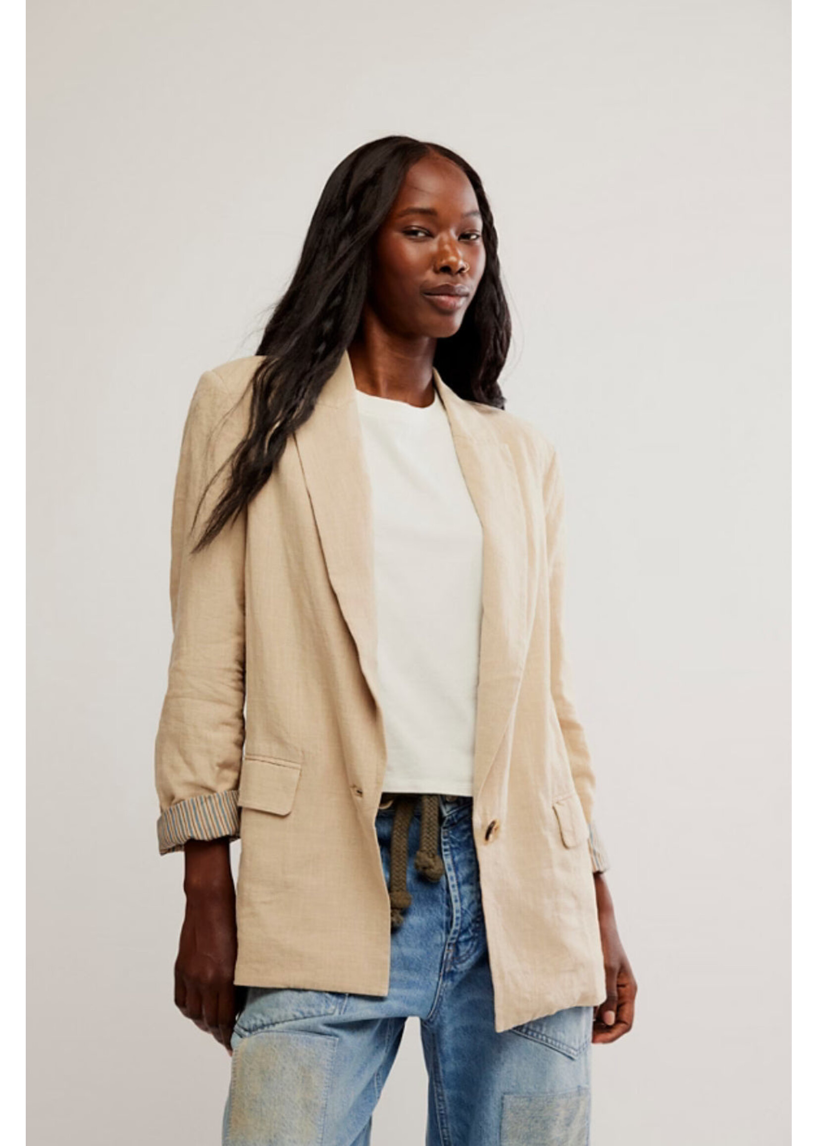 Free People Free People Prep School Blazer - Birch