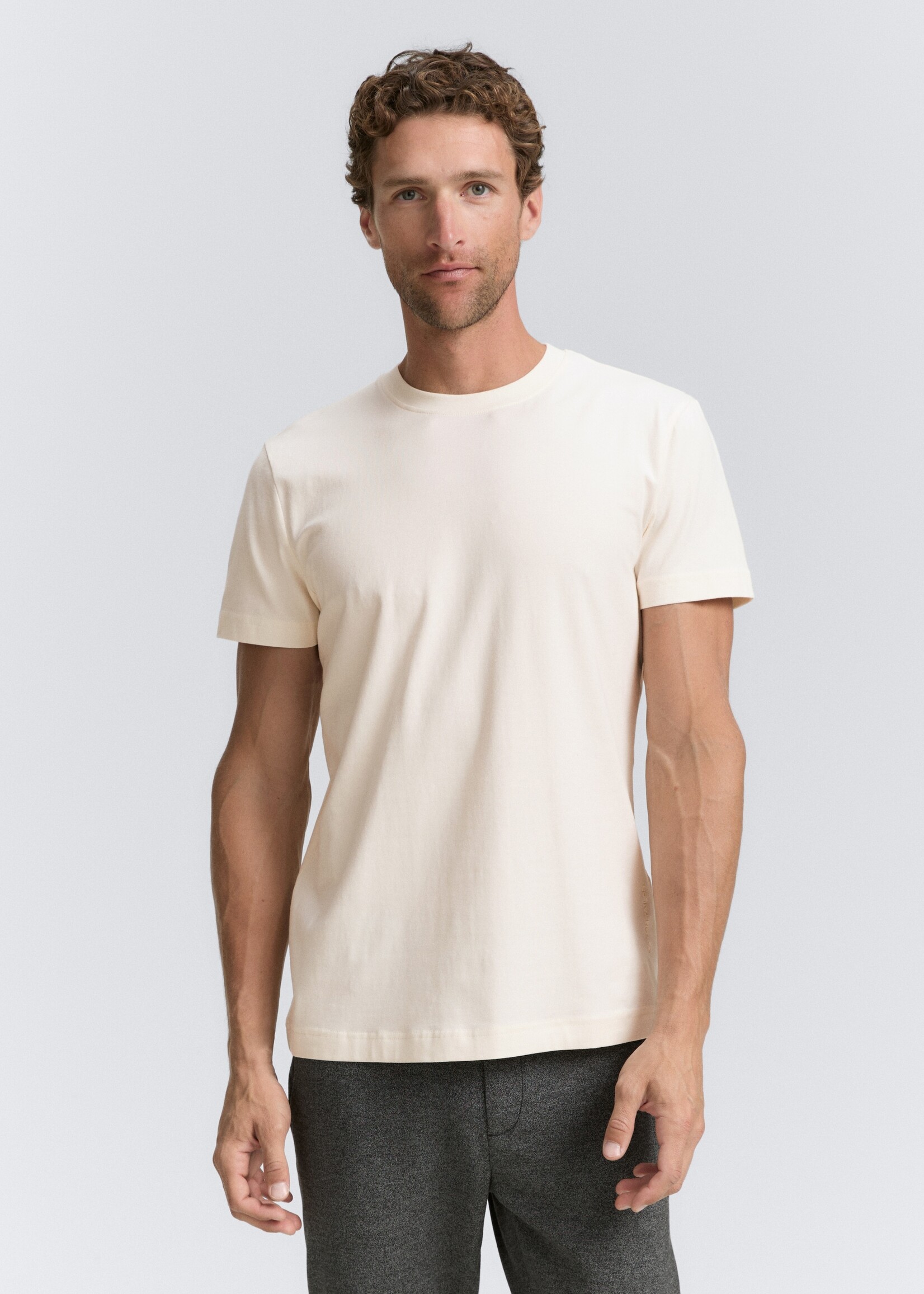 Tom Tailor Tom Tailor Fitted Basic T-Shirt - Gardenia White