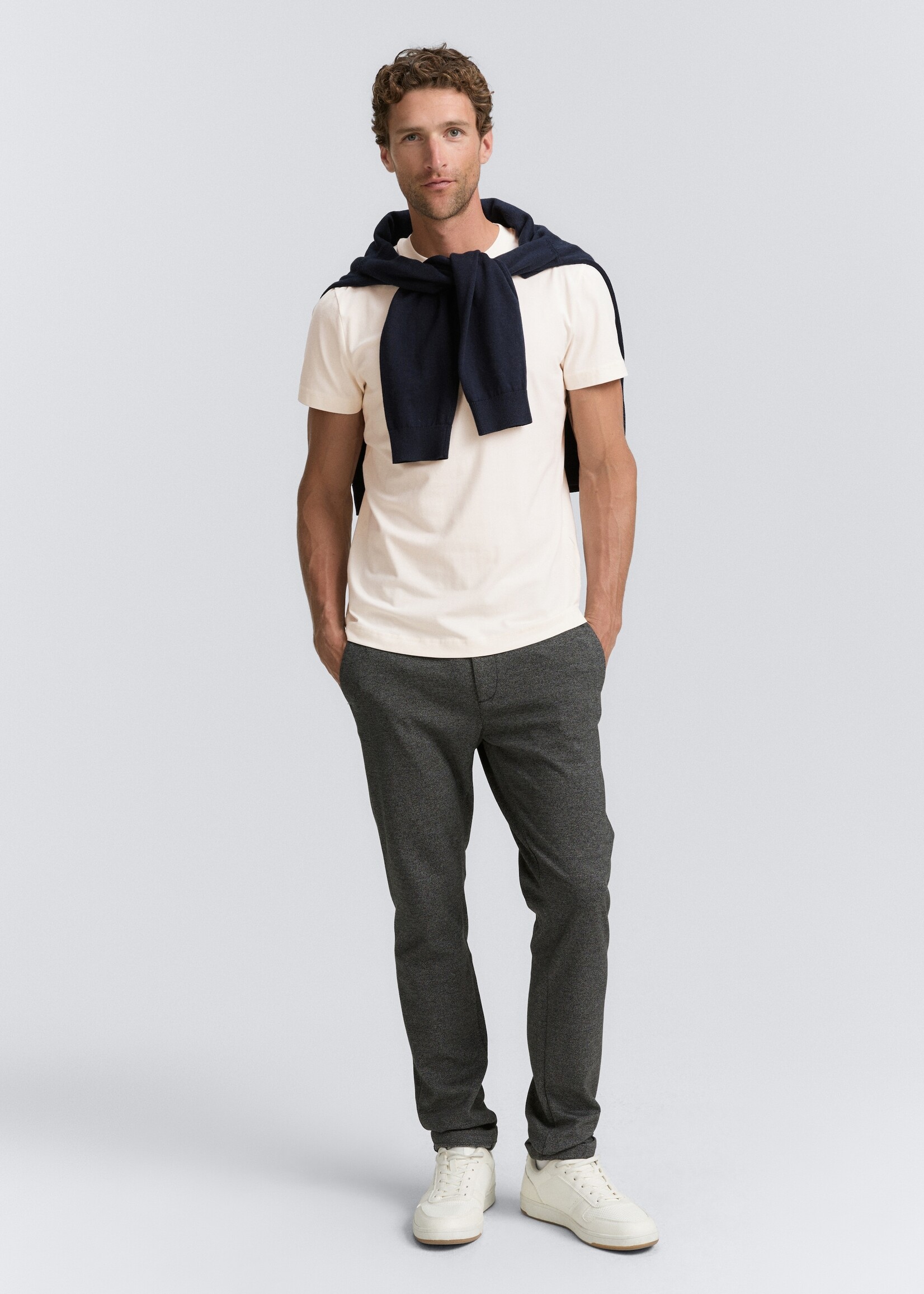 Tom Tailor Tom Tailor Fitted Basic T-Shirt - Gardenia White