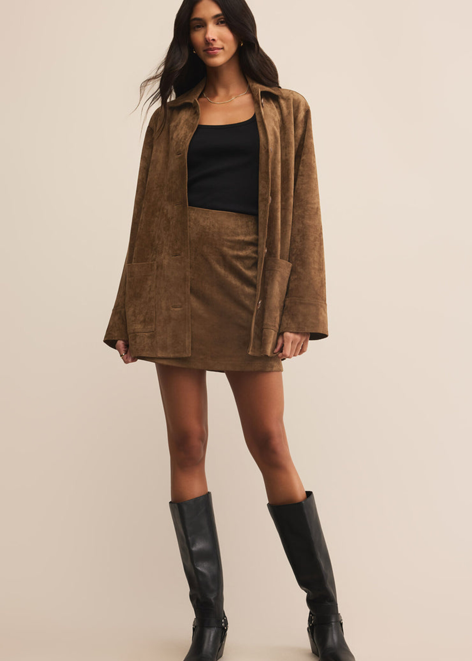 Z-Supply Z-Supply Ciera Suede Mini Skirt - Coconut