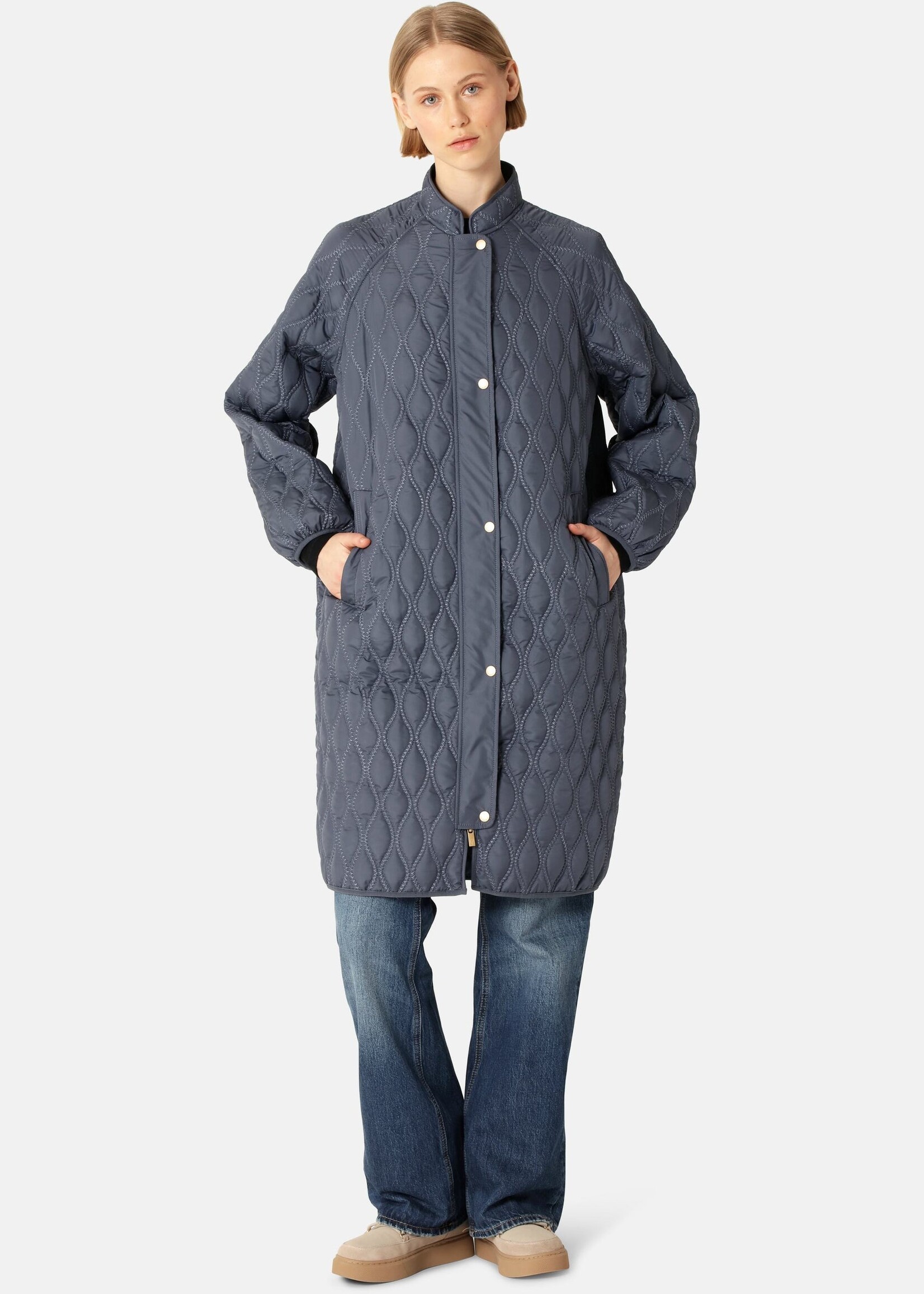 Ilse Jacobsen Ilse Jacobsen Manteau Matelassé Long - Ombre Blue