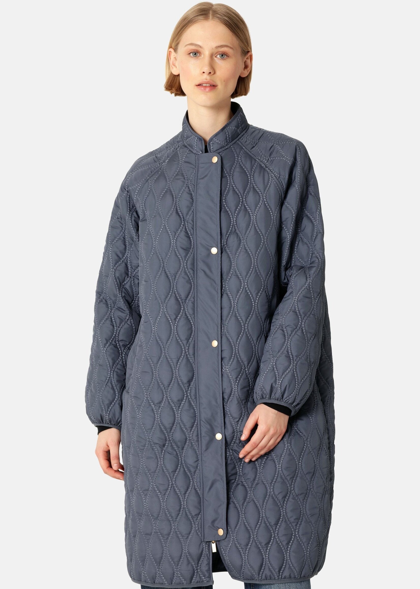 Ilse Jacobsen Ilse Jacobsen Long Quilt Coat - Ombre Blue