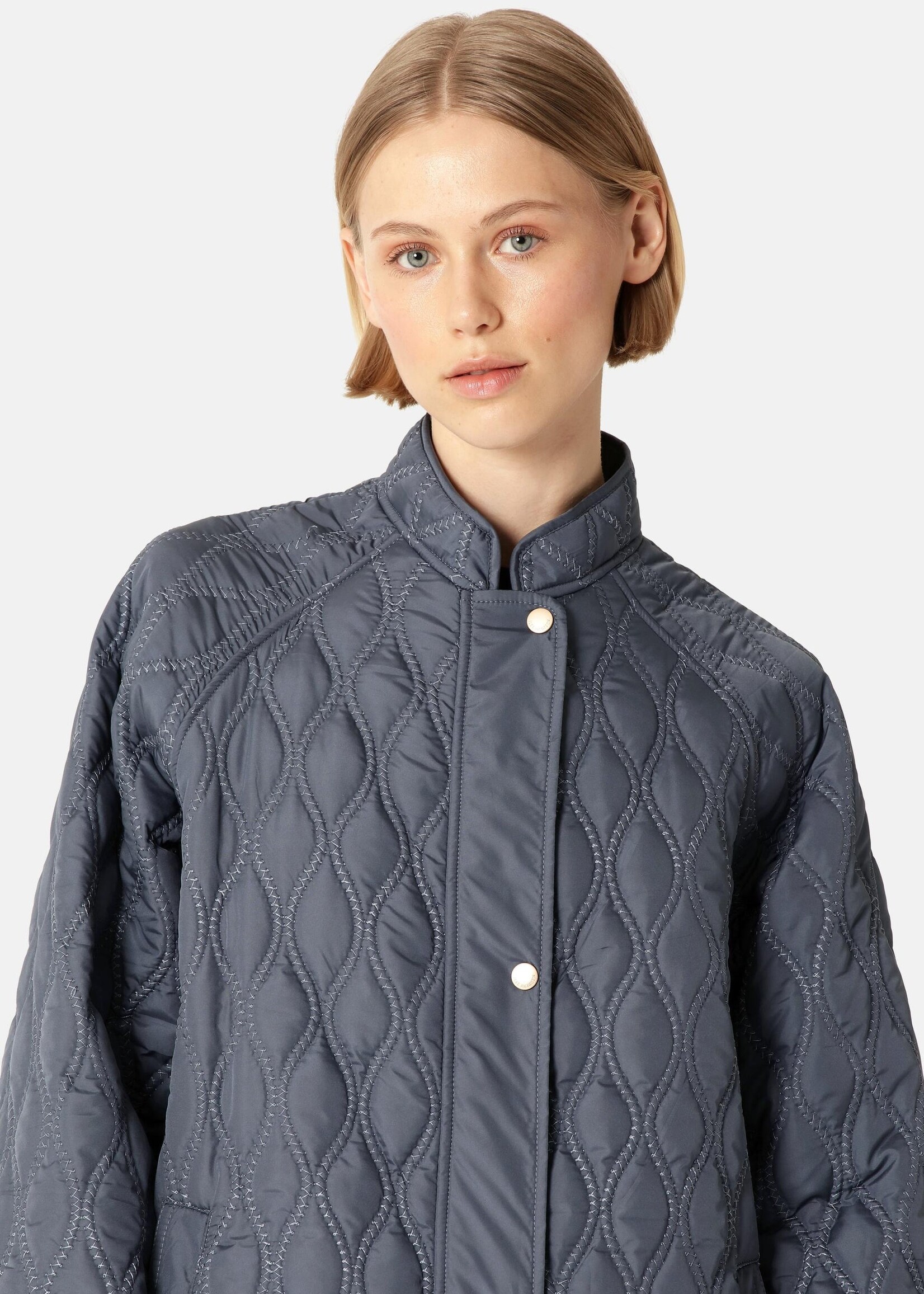 Ilse Jacobsen Ilse Jacobsen Long Quilt Coat - Ombre Blue