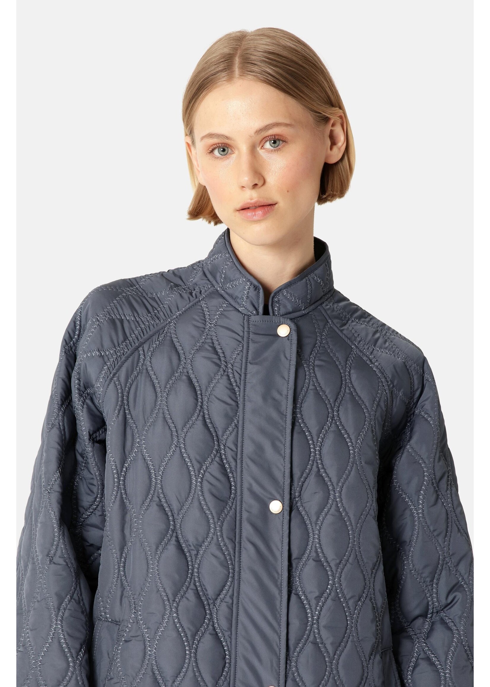 Ilse Jacobsen Ilse Jacobsen Long Quilt Coat - Ombre Blue