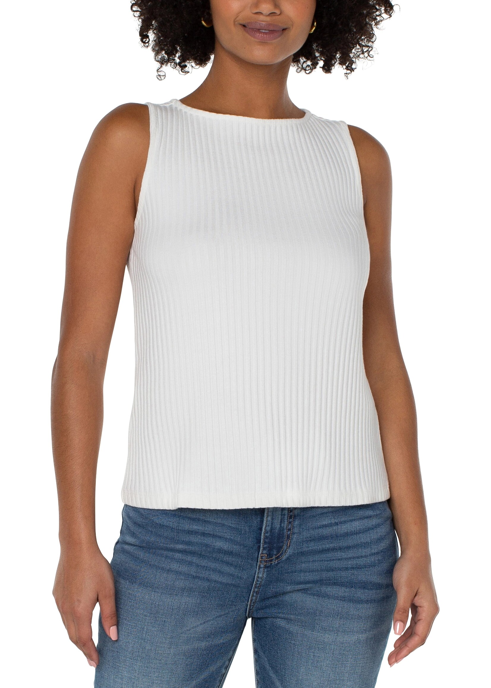 Liverpool Liverpool High Boatneck Knit Top - Snow