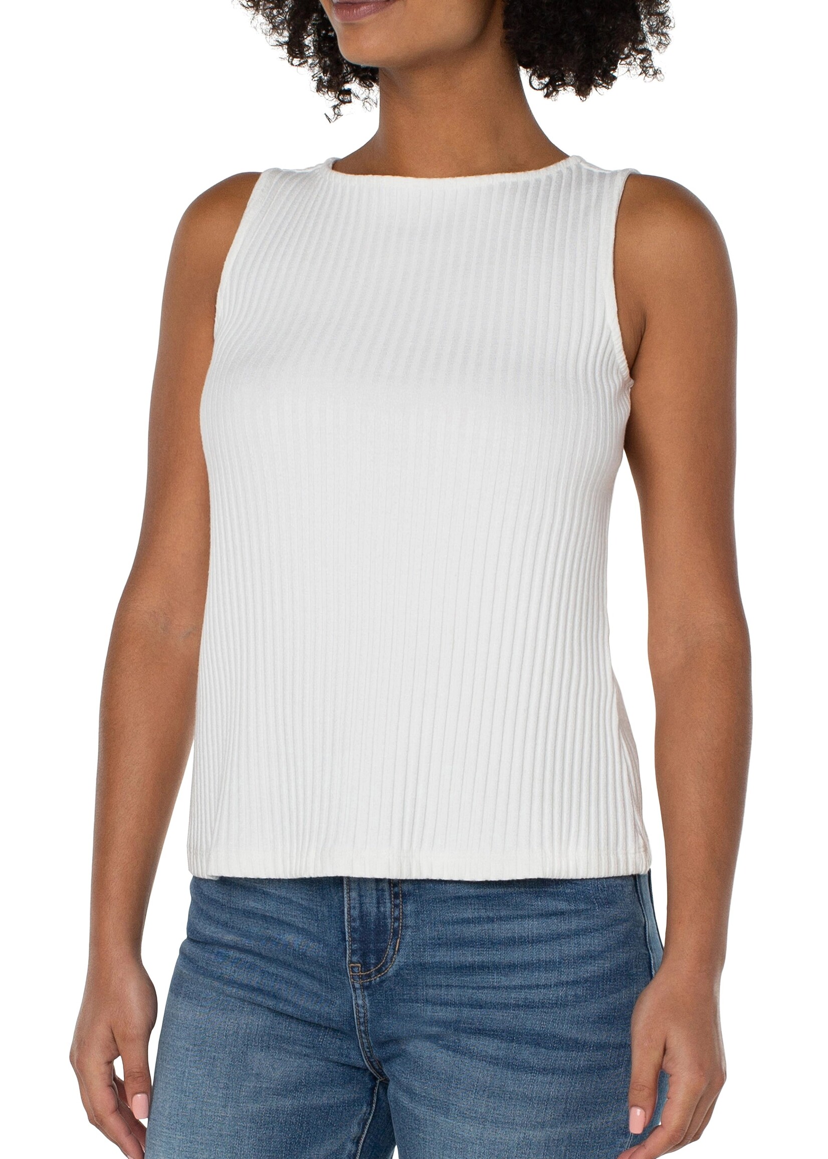 Liverpool Liverpool High Boatneck Knit Top - Snow