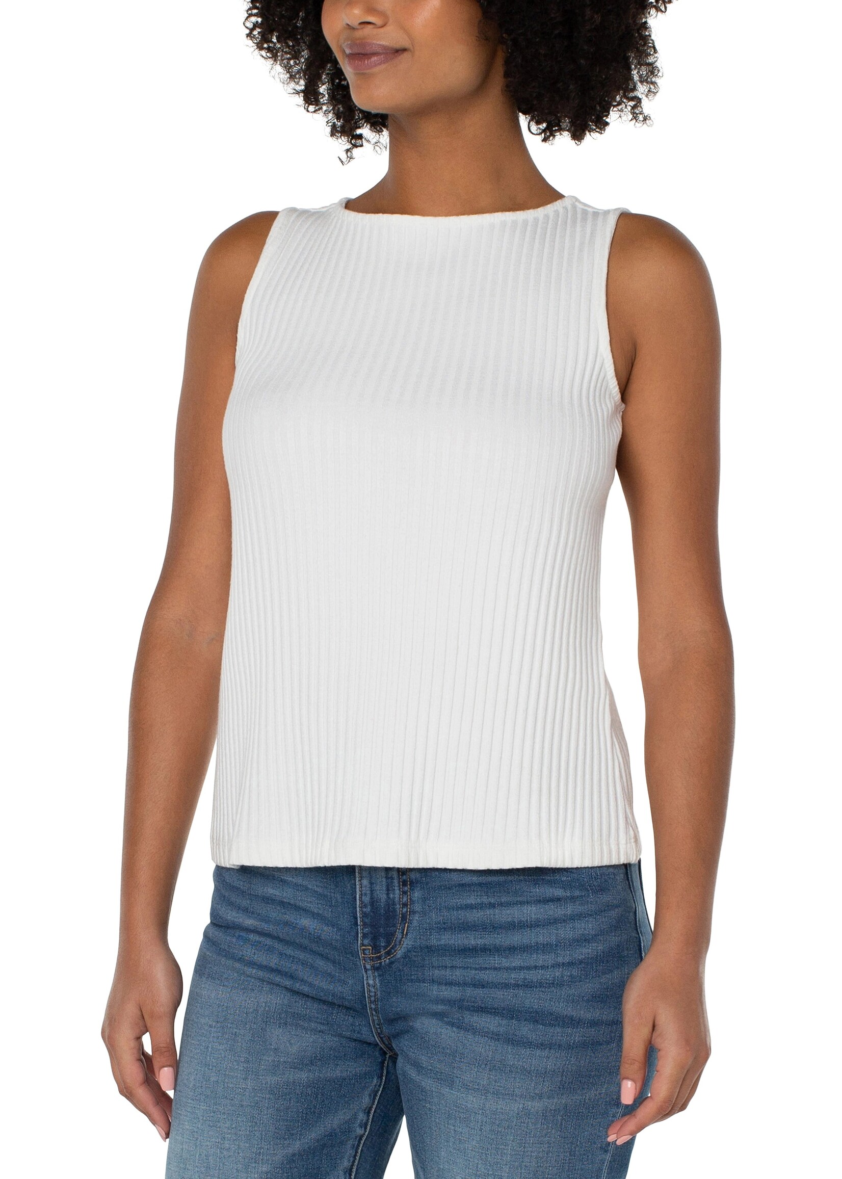 Liverpool Liverpool High Boatneck Knit Top - Snow