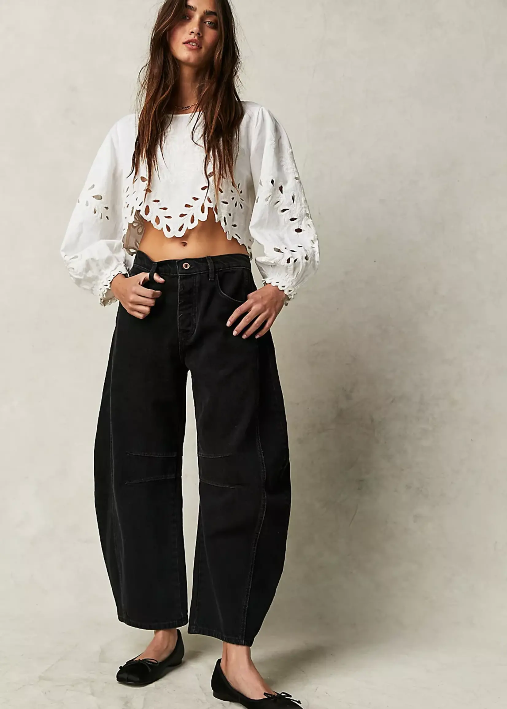 Free People Free People Good Luck Mid Rise Barrel - Soundwave