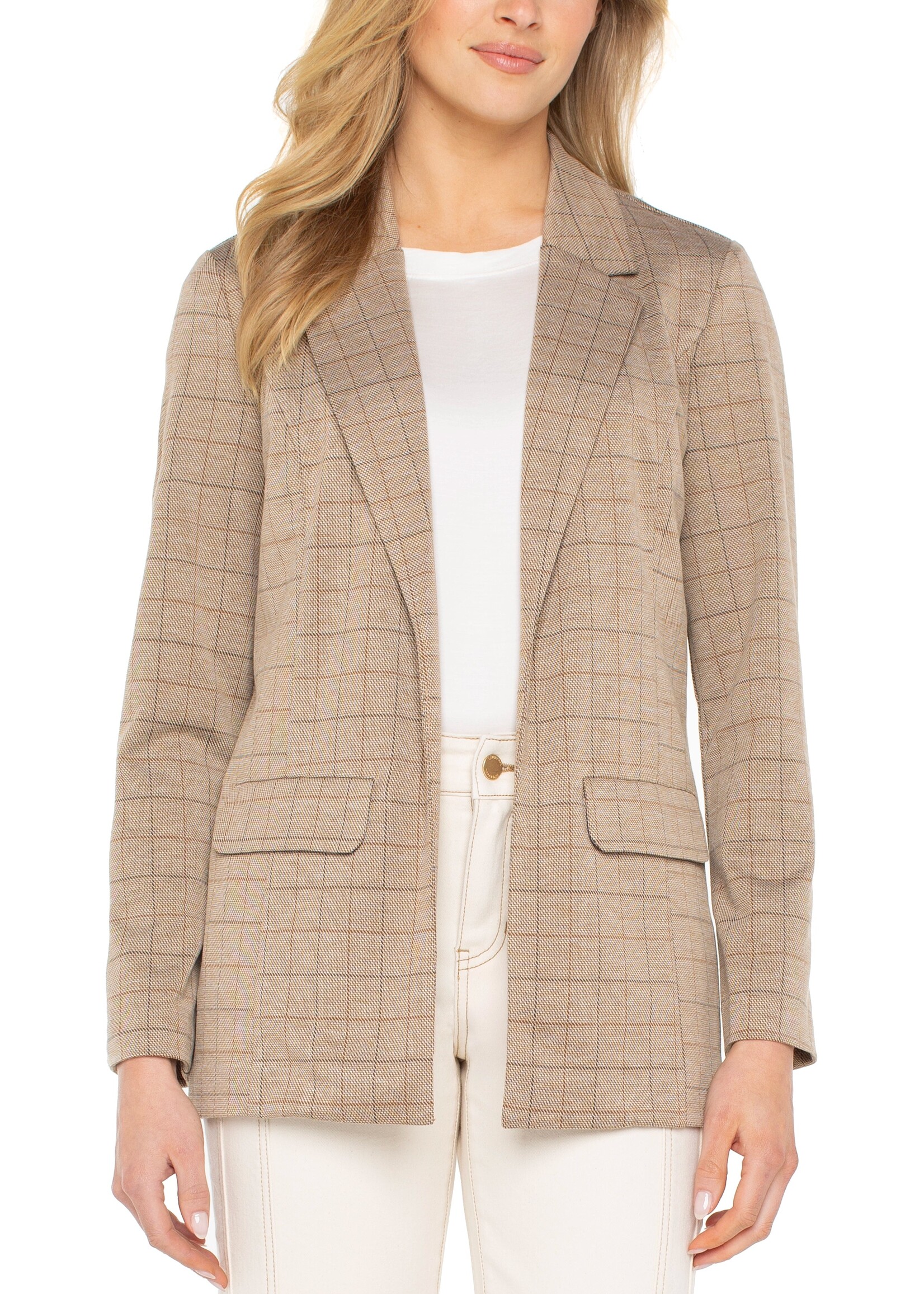 Liverpool Liverpool Boyfriend Blazer - Khaki Grid Check