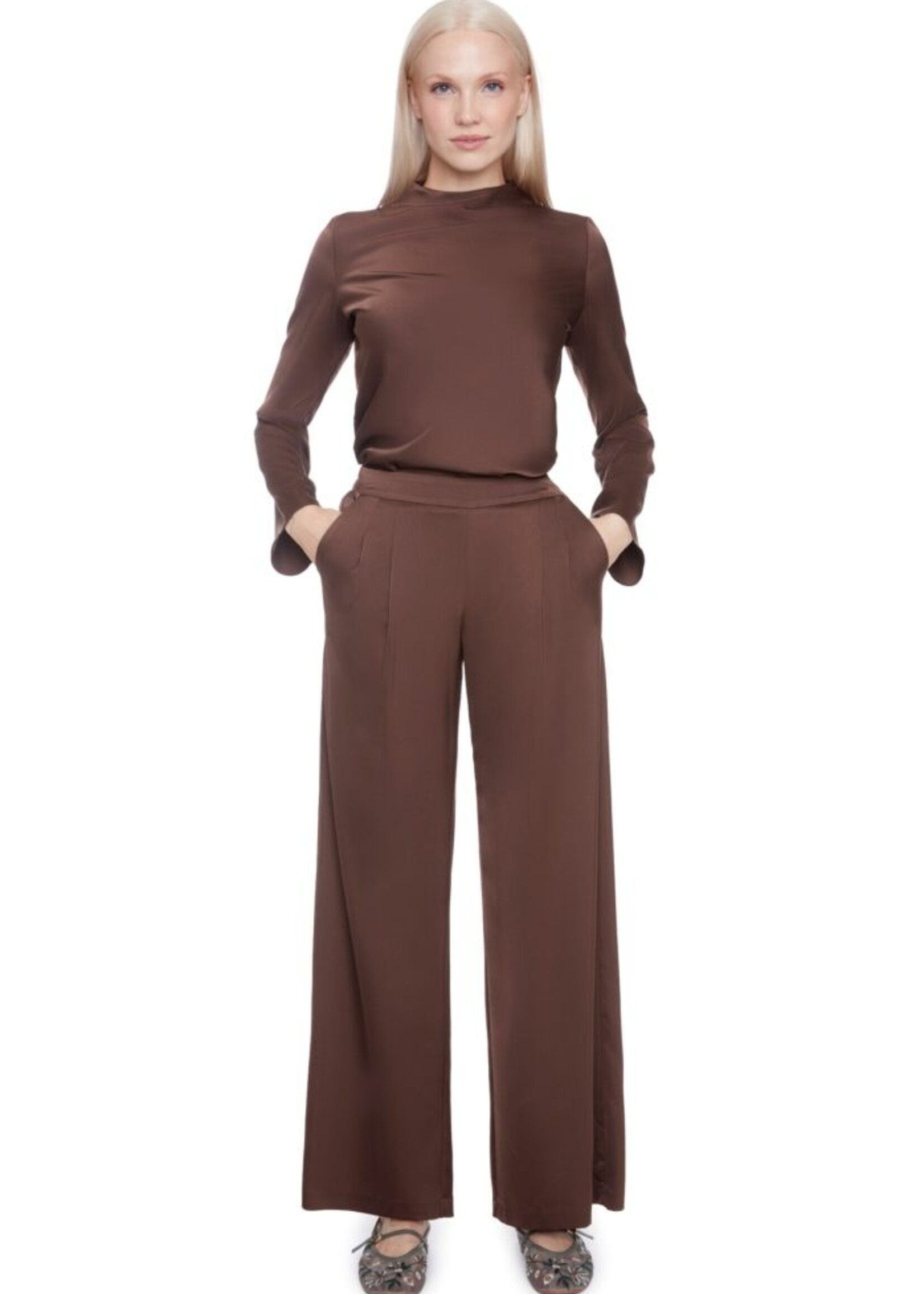 I love Tyler Madison Tyler Madison Pantalon Large Belize - Brown