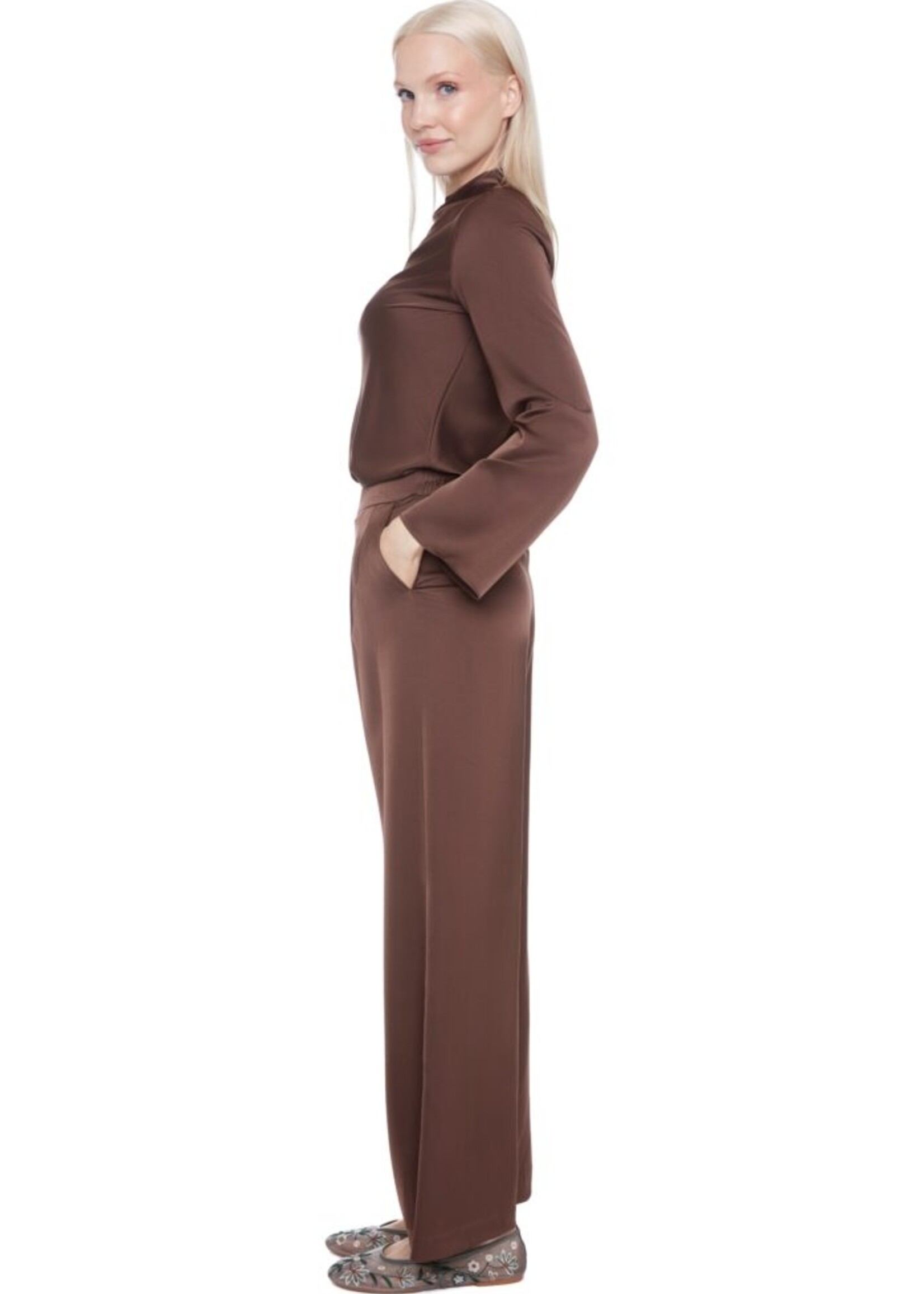 I love Tyler Madison Tyler Madison Pantalon Large Belize - Brown