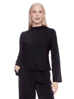 I love Tyler Madison Tyler Madison Lindsay Bell-Sleeve Top - Black