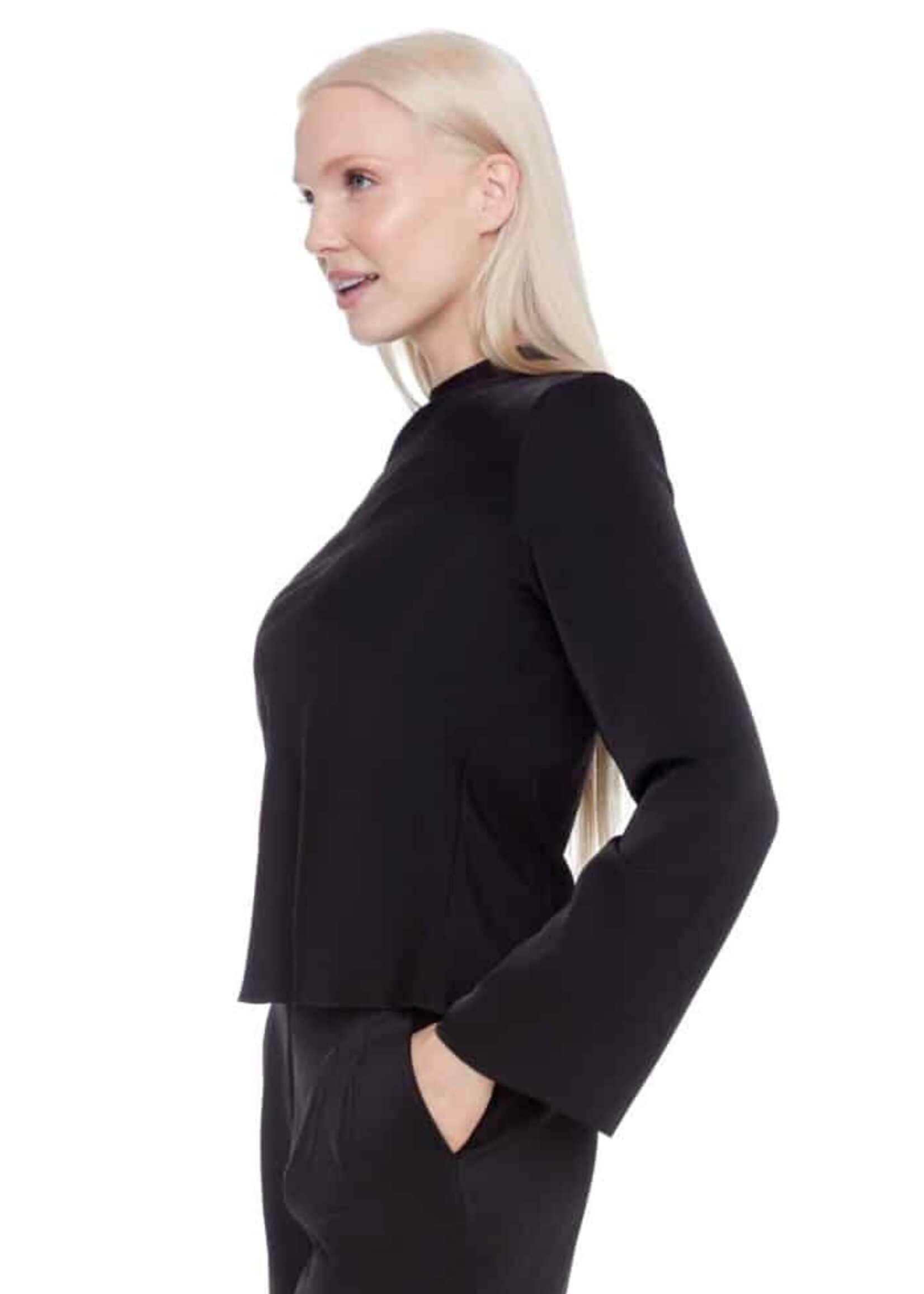 I love Tyler Madison Tyler Madison Lindsay Bell-Sleeve Top - Black