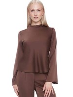I love Tyler Madison Tyler Madison Lindsay Bell-Sleeve Top - Brown