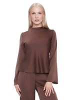 I love Tyler Madison Tyler Madison Lindsay Bell-Sleeve Top - Brown