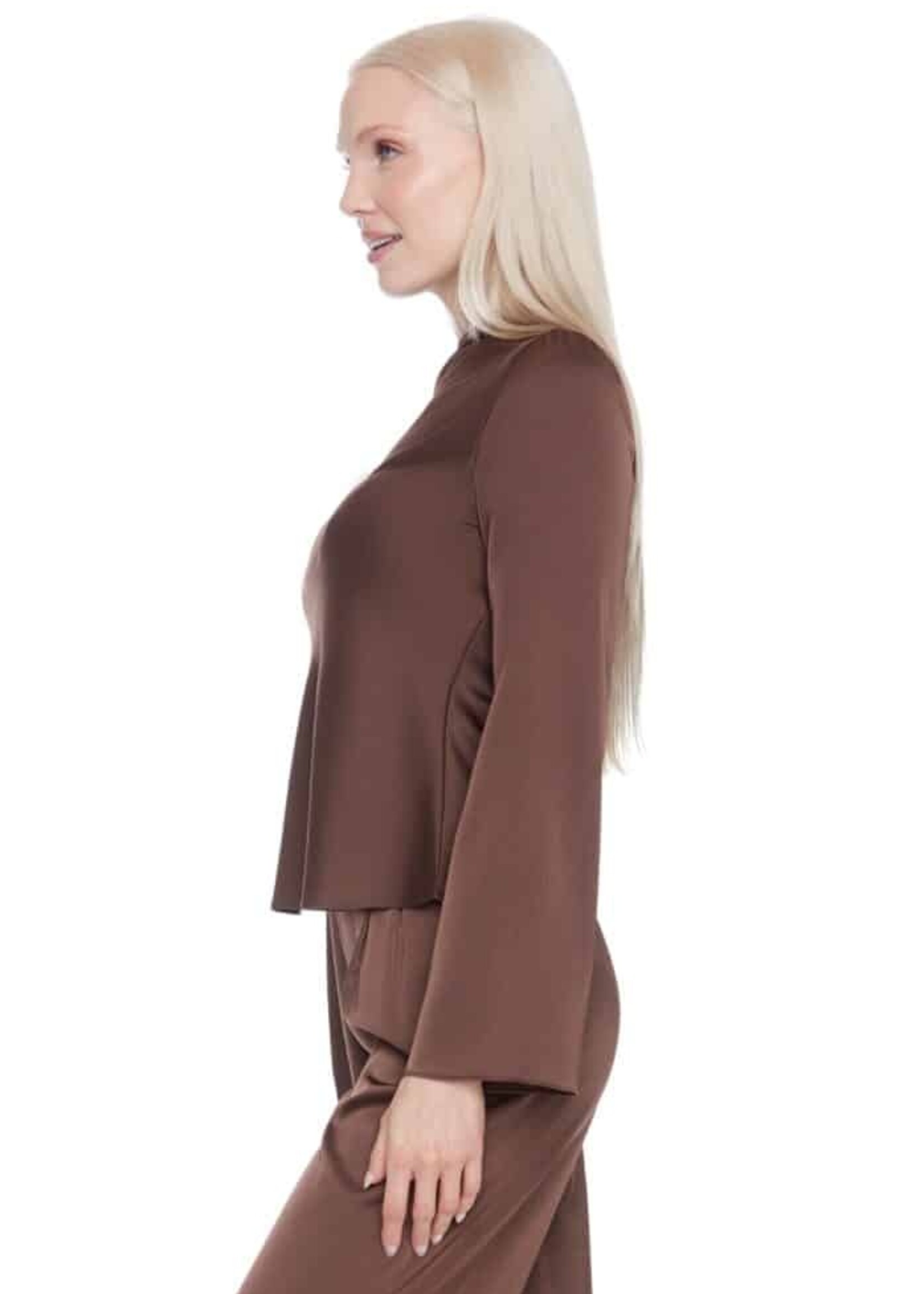 I love Tyler Madison Tyler Madison Lindsay Bell-Sleeve Top - Brown