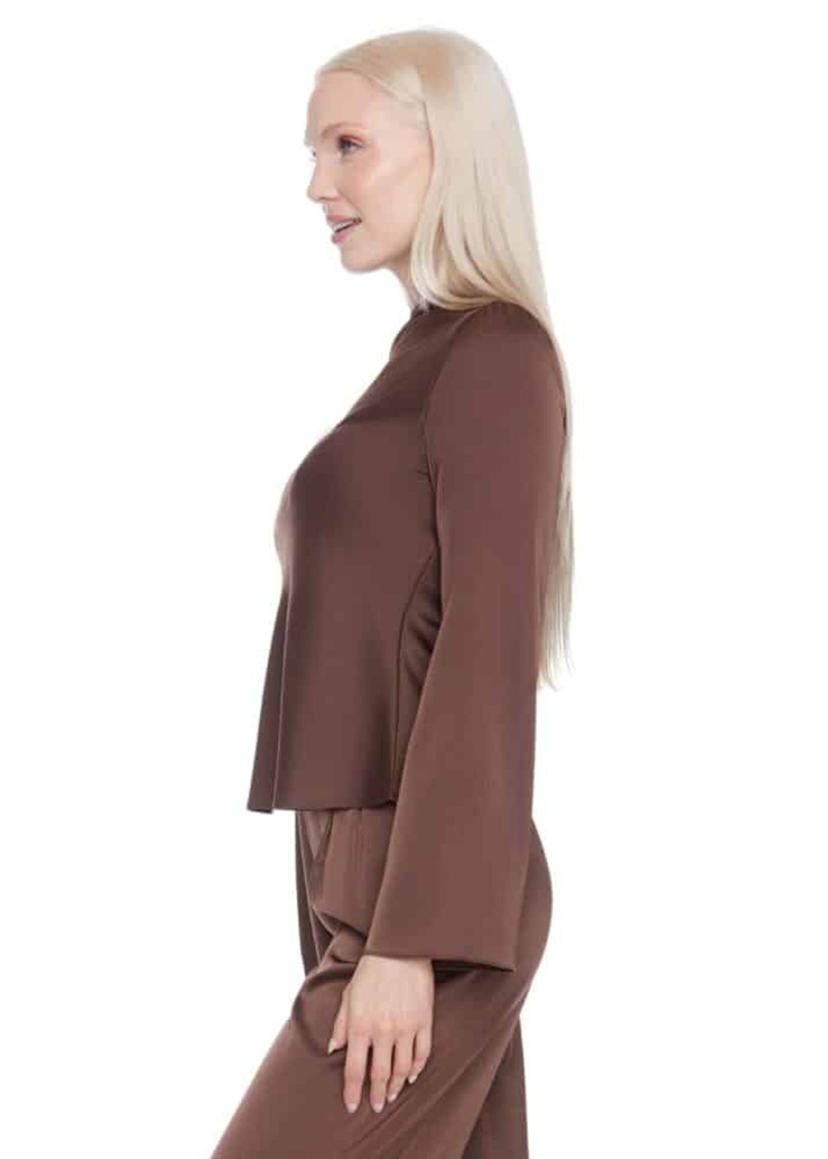 I love Tyler Madison Tyler Madison Lindsay Bell-Sleeve Top - Brown