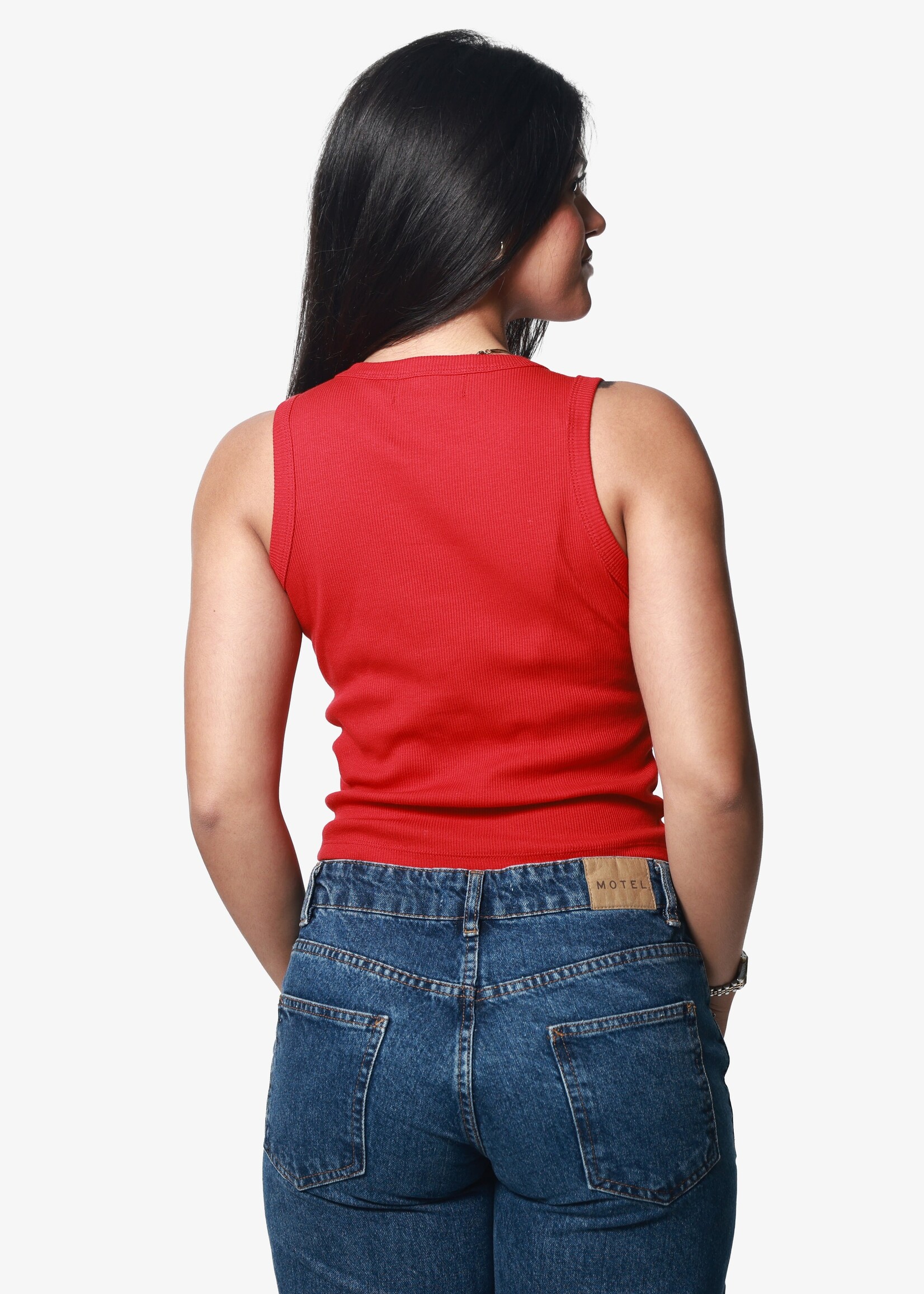 Girl Dangerous Girl Dangerous Boot & Rose Ribbed Crop Tank - Red