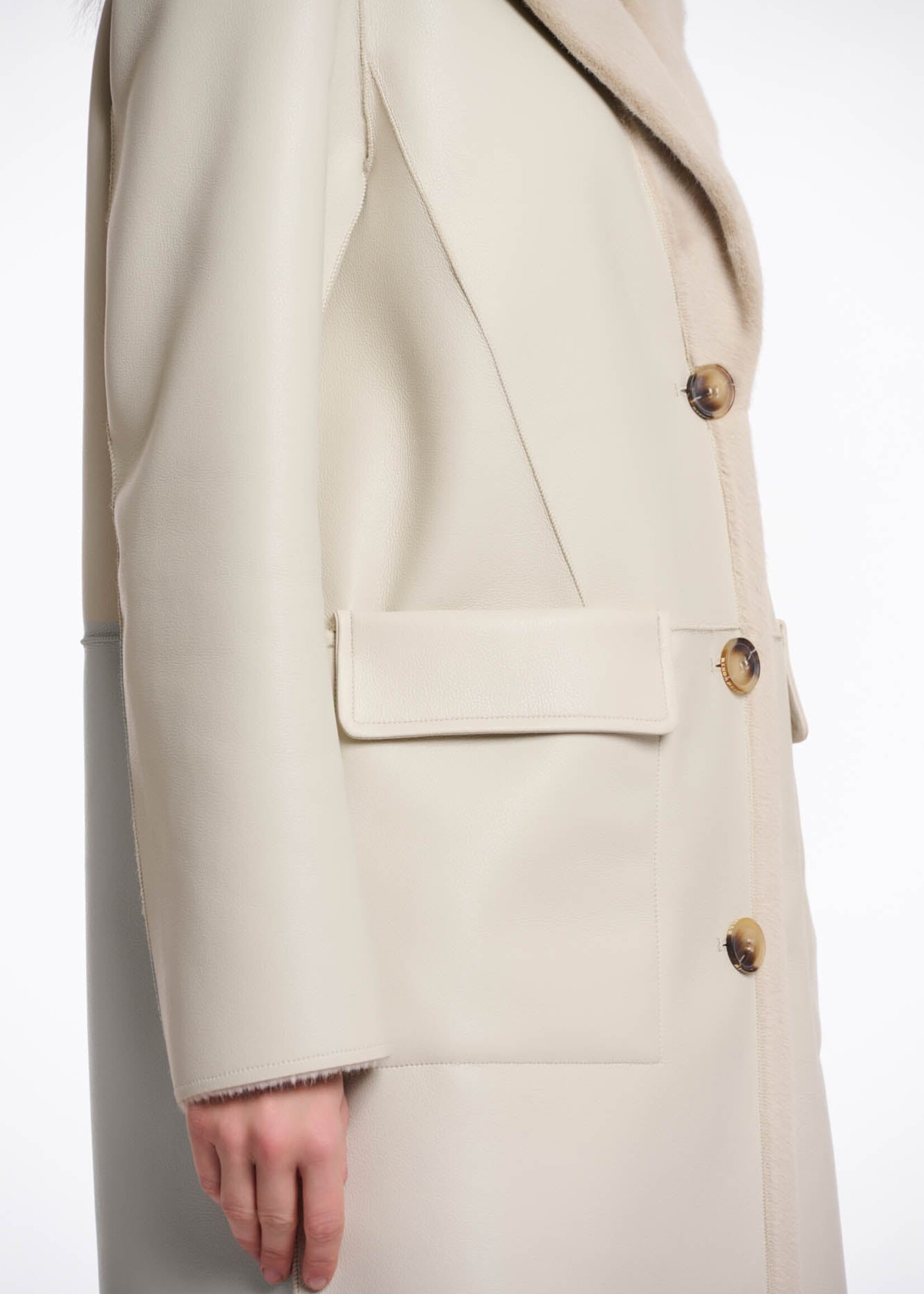 Rino & Pelle Rino & Pelle Manteau Long Réversible Tatiana - Birch