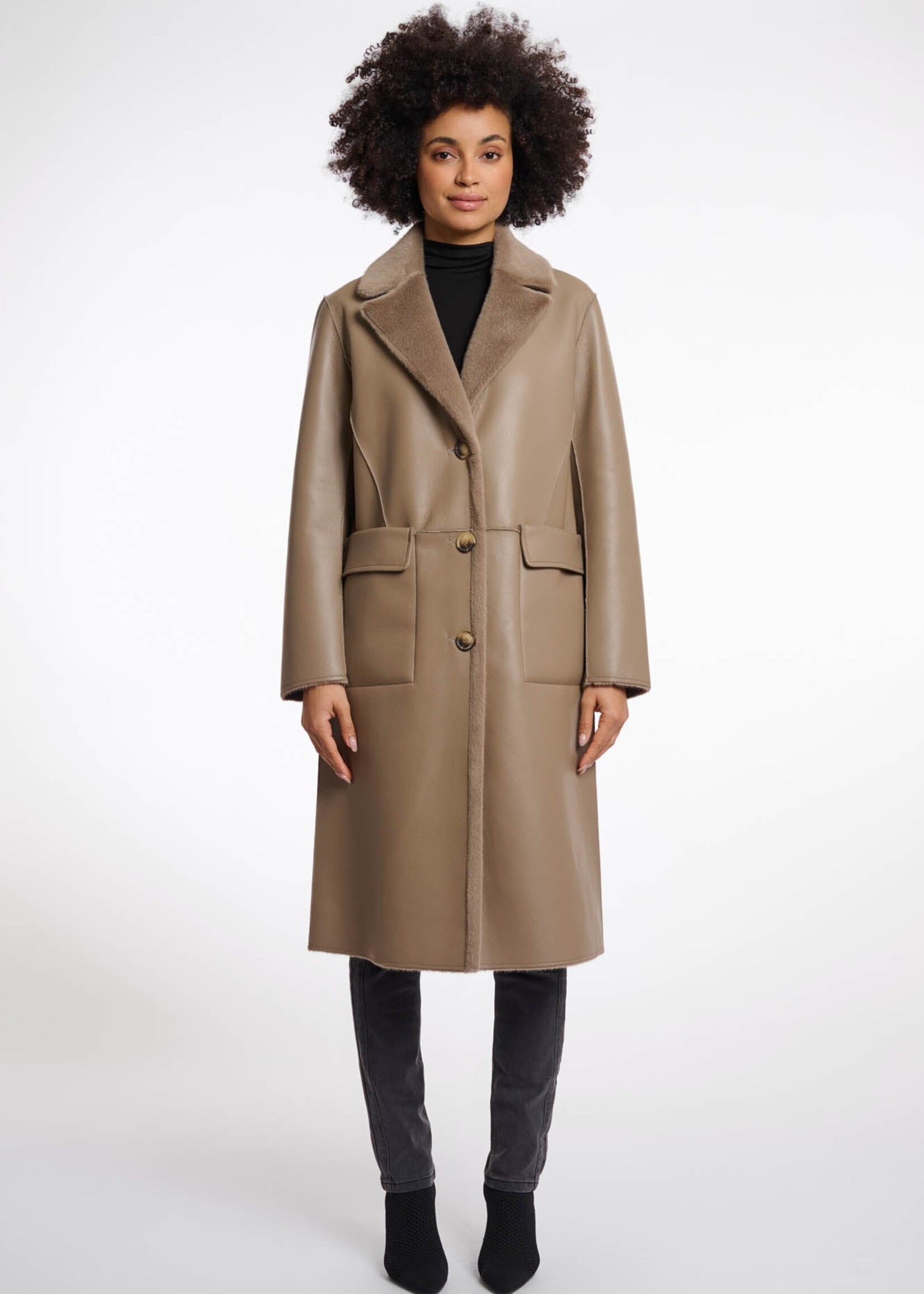 Rino & Pelle Rino & Pelle Manteau Long Réversible Tatiana - Toffee